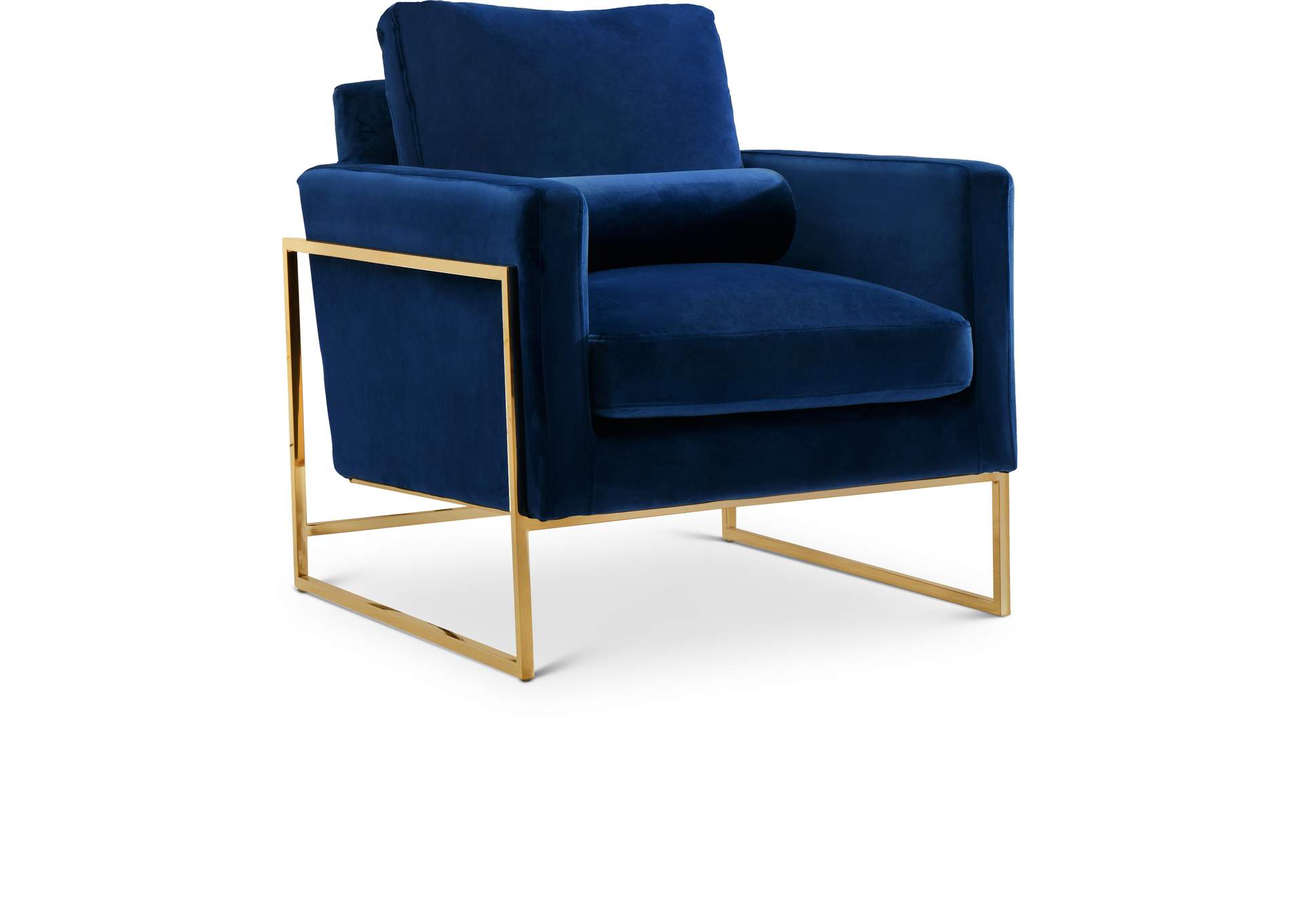 Mila Navy Velvet Chair,Meridian Furniture