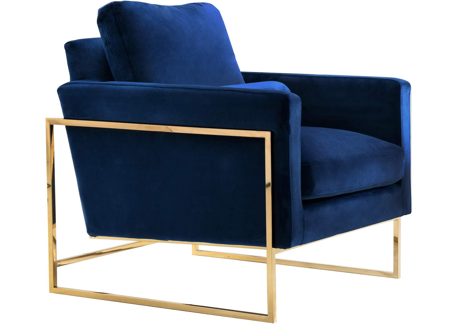 Mila Navy Velvet Chair,Meridian Furniture