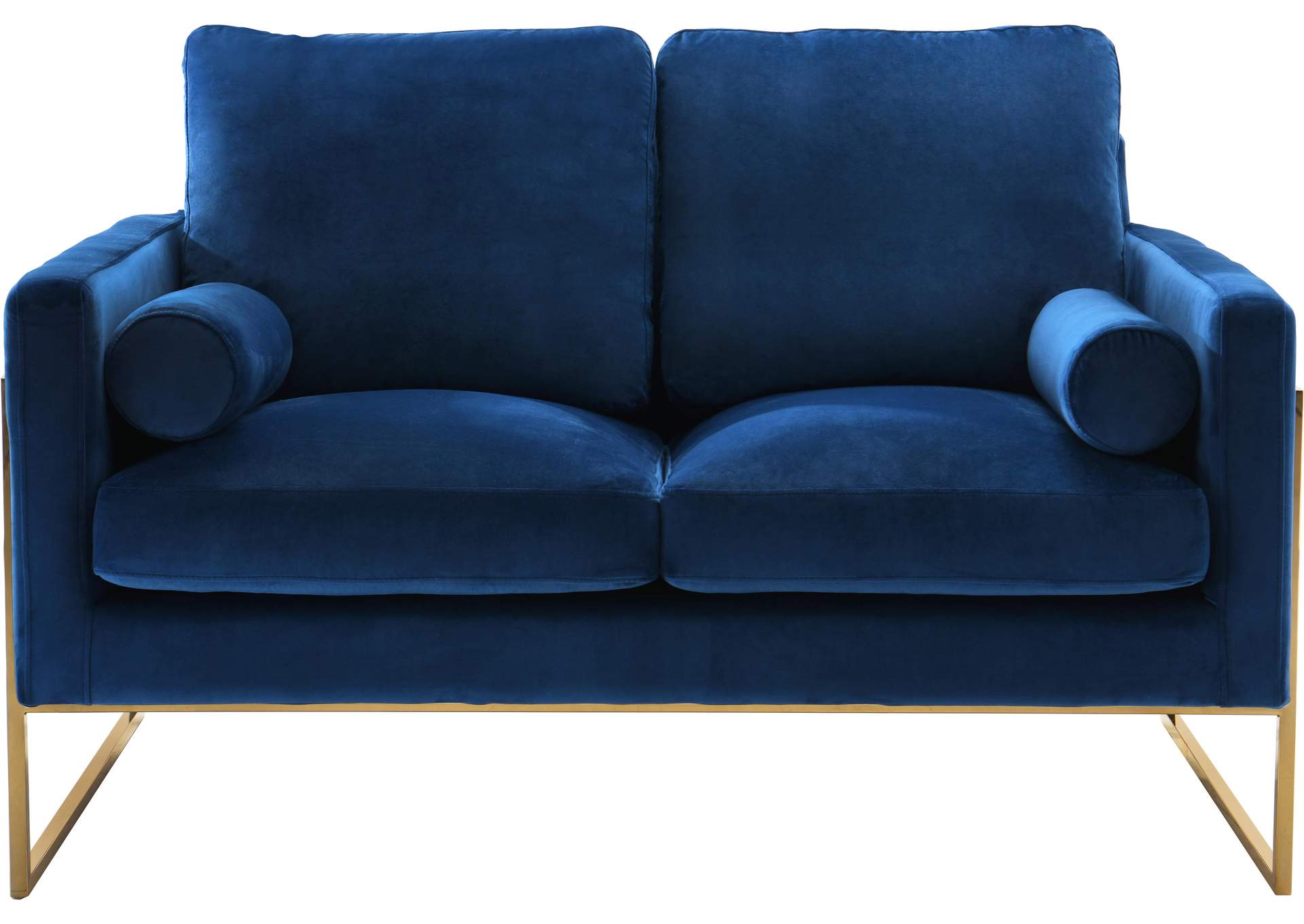 Mila Navy Velvet Loveseat,Meridian Furniture