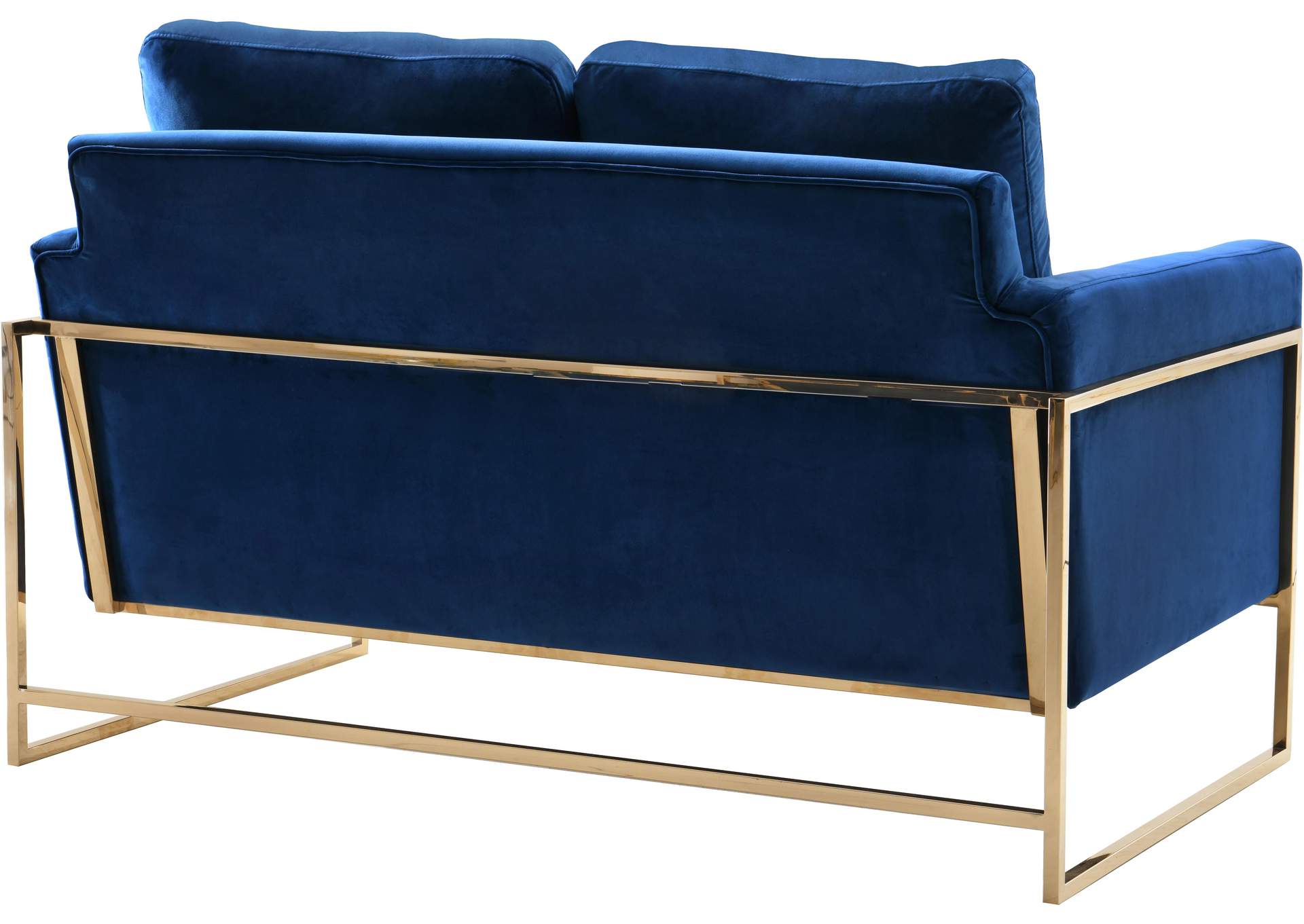 Mila Navy Velvet Loveseat,Meridian Furniture