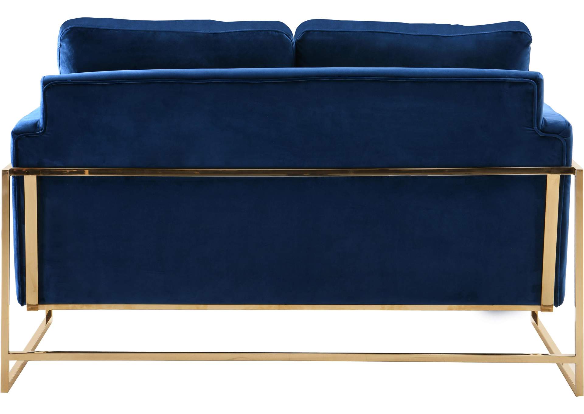 Mila Navy Velvet Loveseat,Meridian Furniture