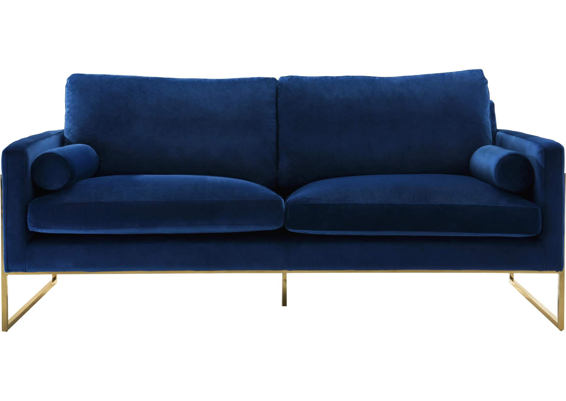 Mila Navy Velvet Sofa,Meridian Furniture