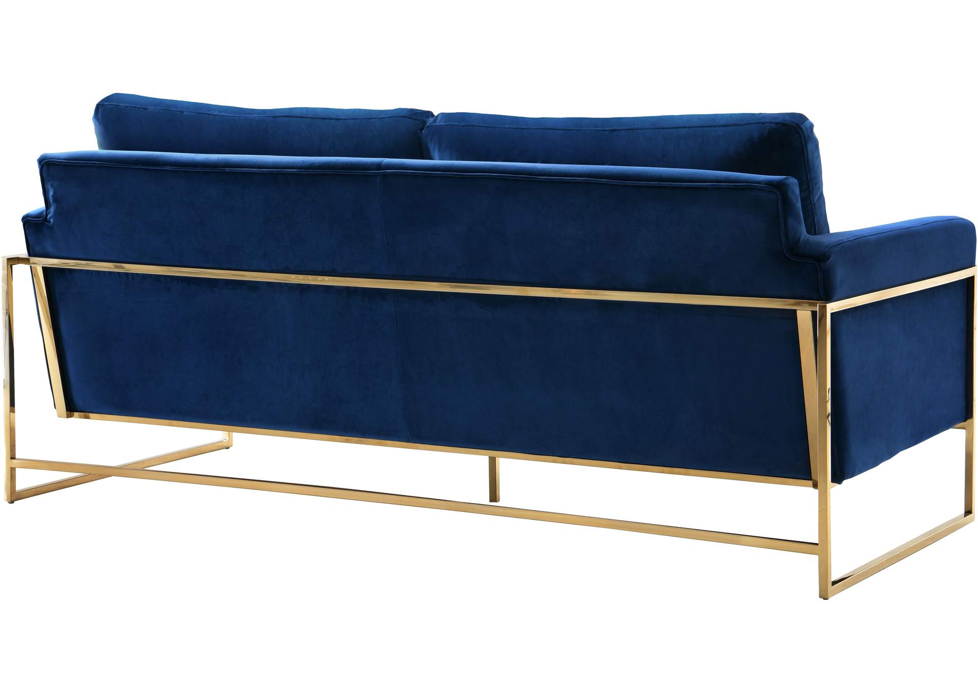 Mila Navy Velvet Sofa,Meridian Furniture