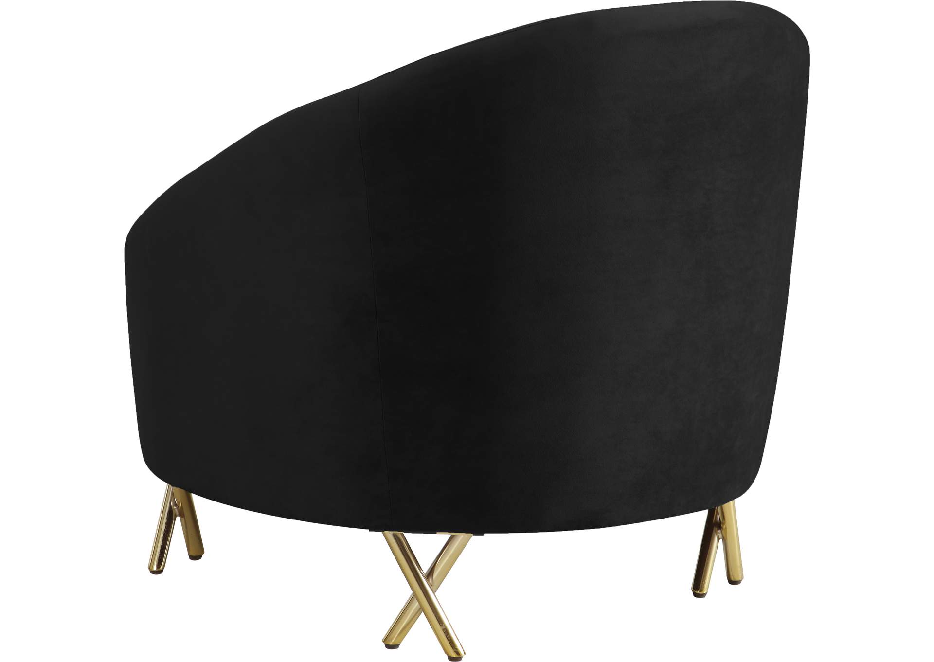 Serpentine Black Velvet Chair,Meridian Furniture