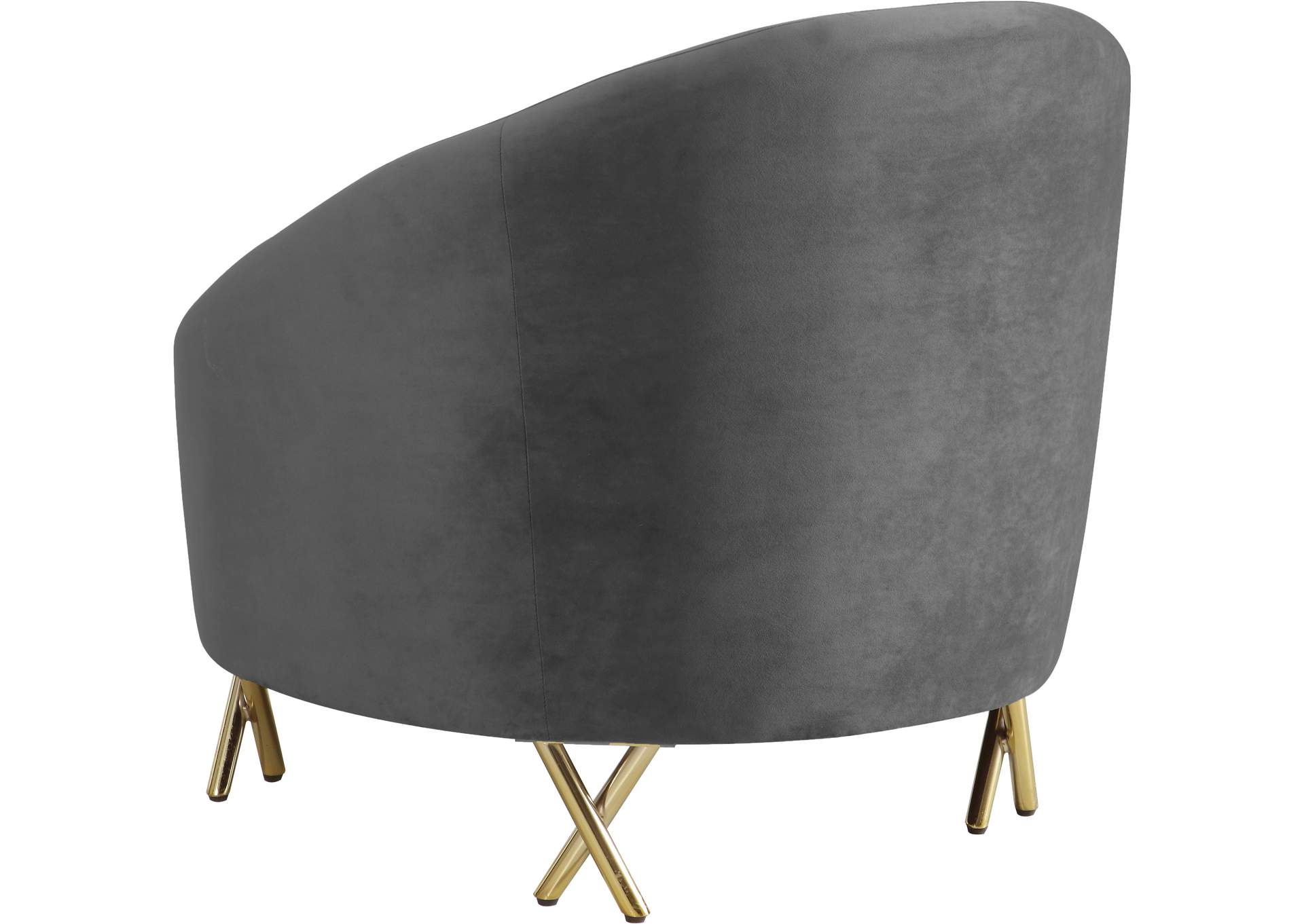 Serpentine Grey Velvet Chair,Meridian Furniture