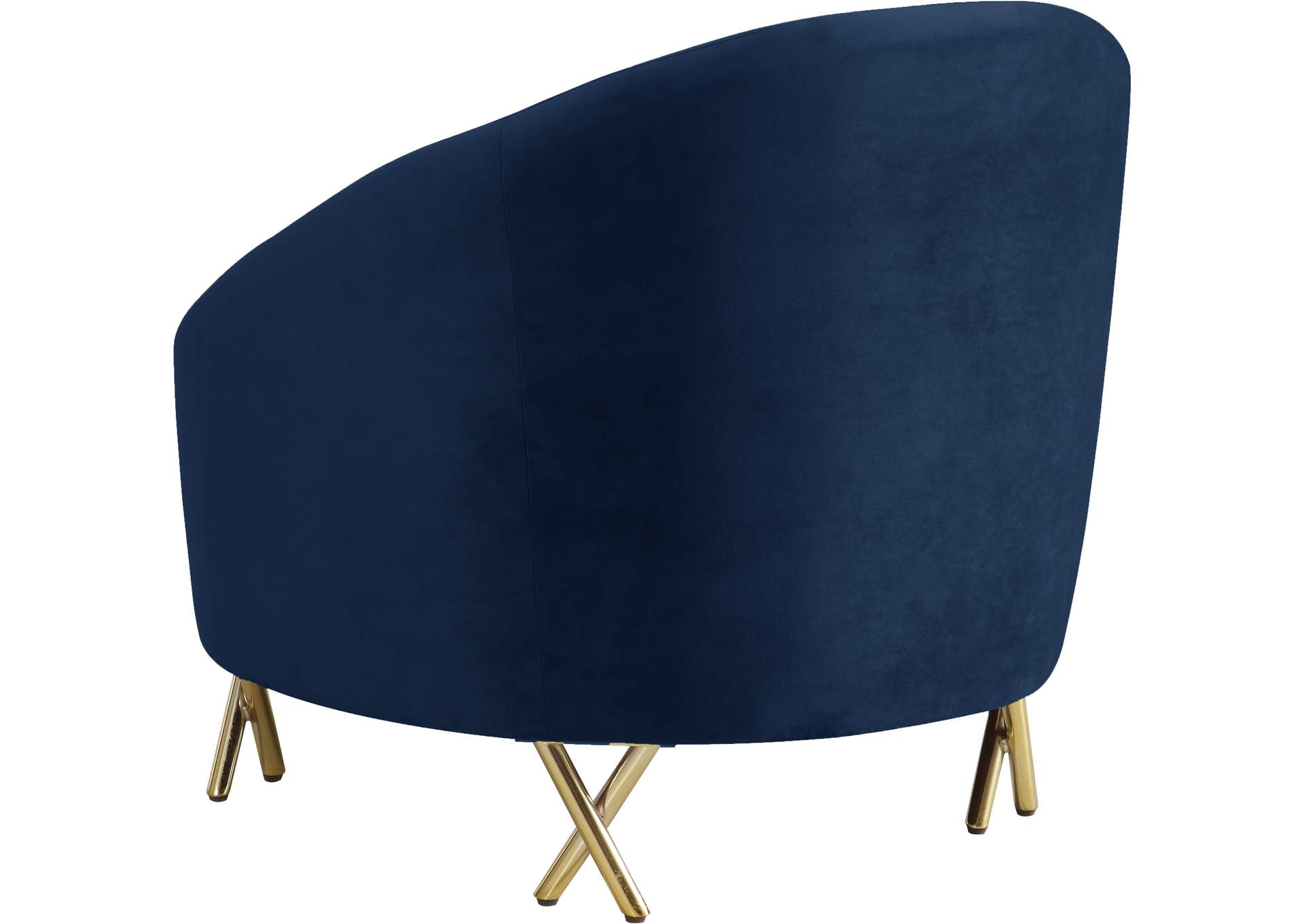 Serpentine Navy Velvet Chair,Meridian Furniture