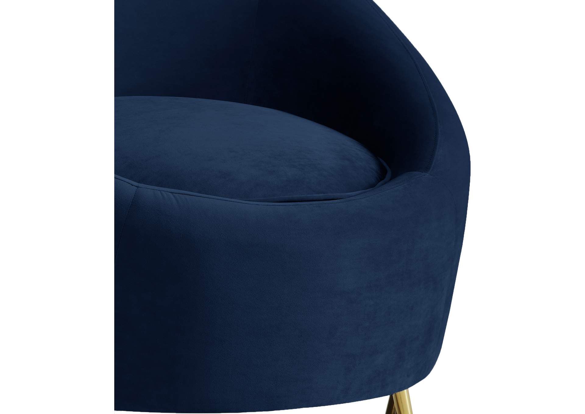 Serpentine Navy Velvet Chair,Meridian Furniture