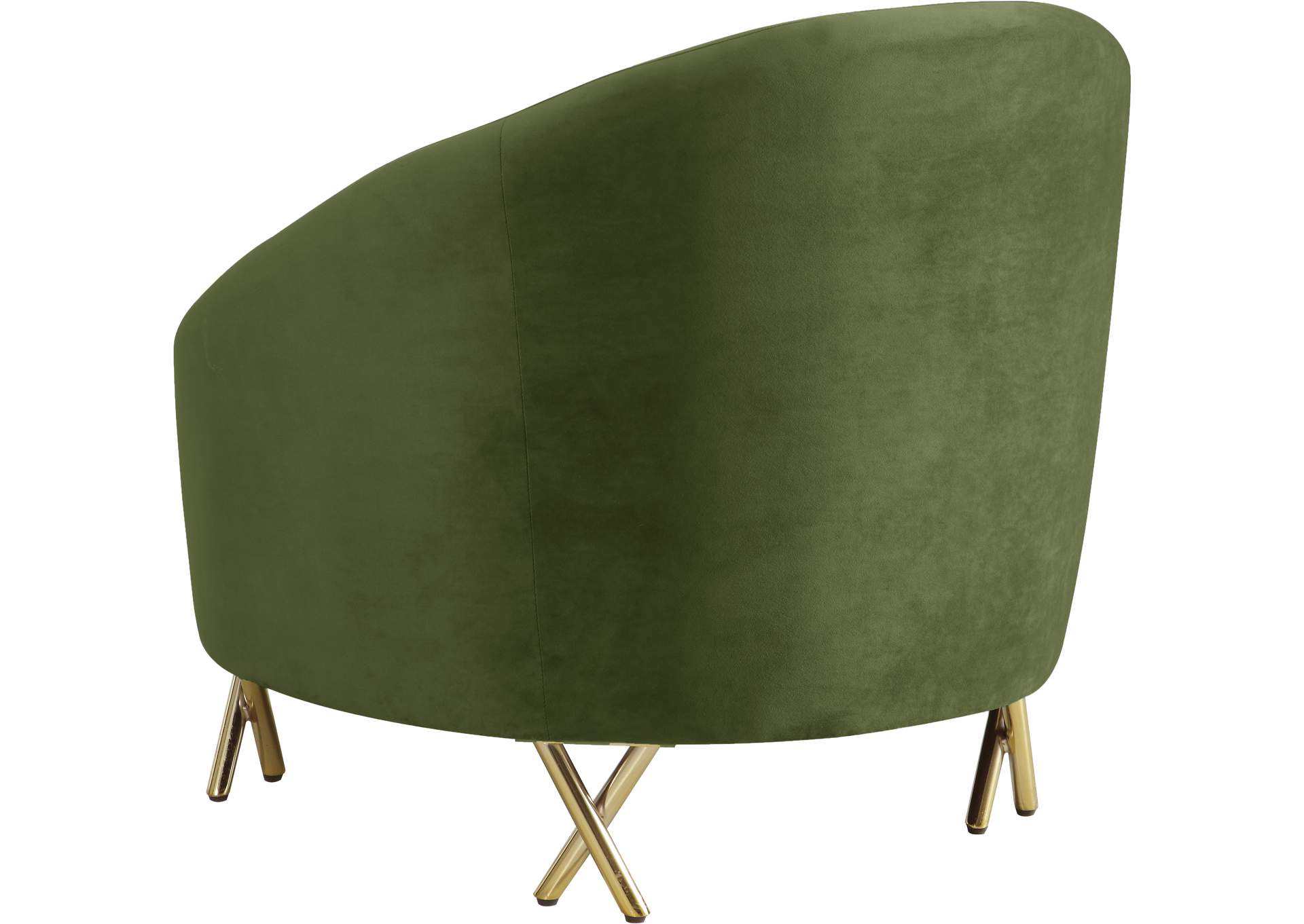 Serpentine Olive Velvet Chair,Meridian Furniture