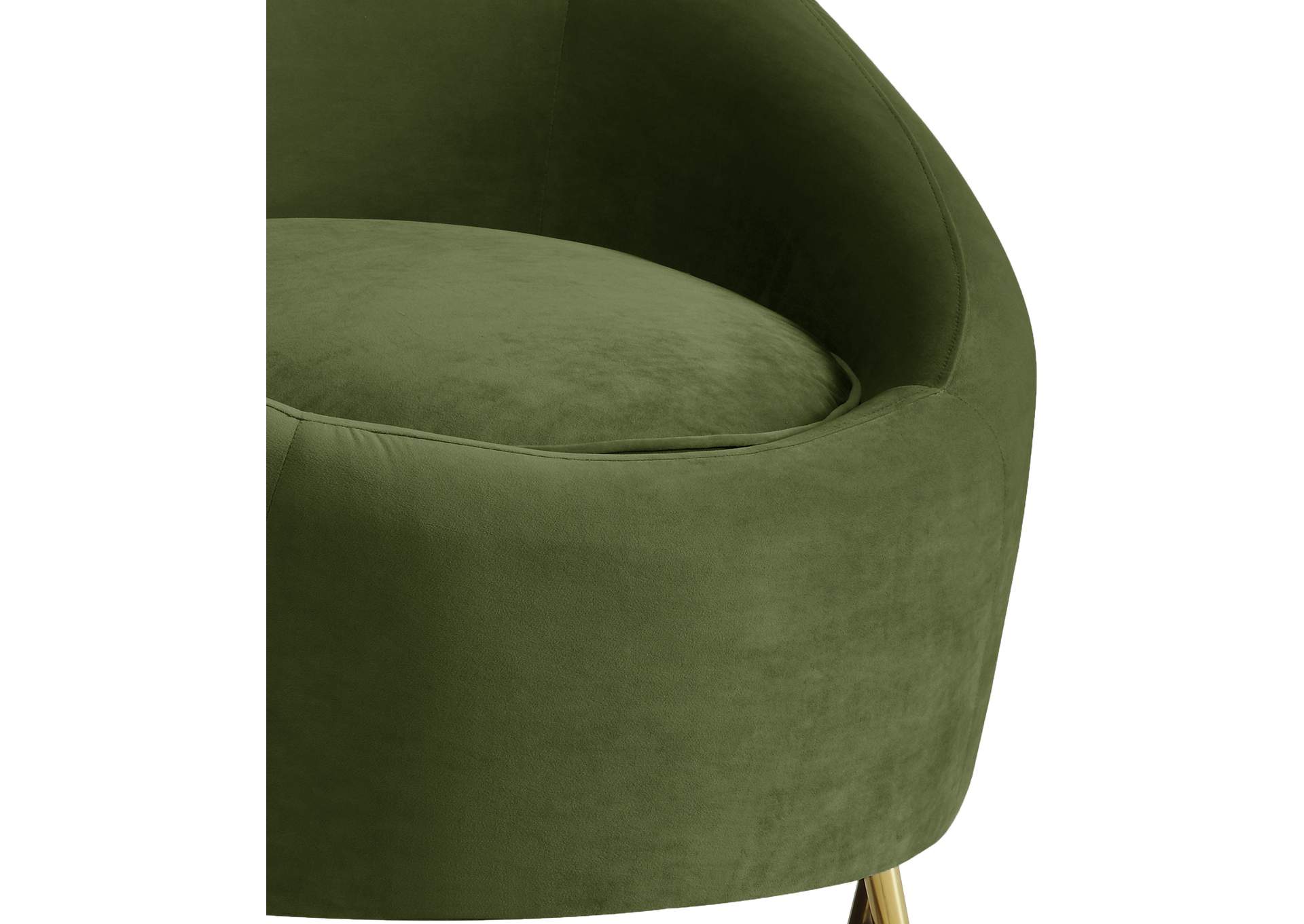 Serpentine Olive Velvet Chair,Meridian Furniture