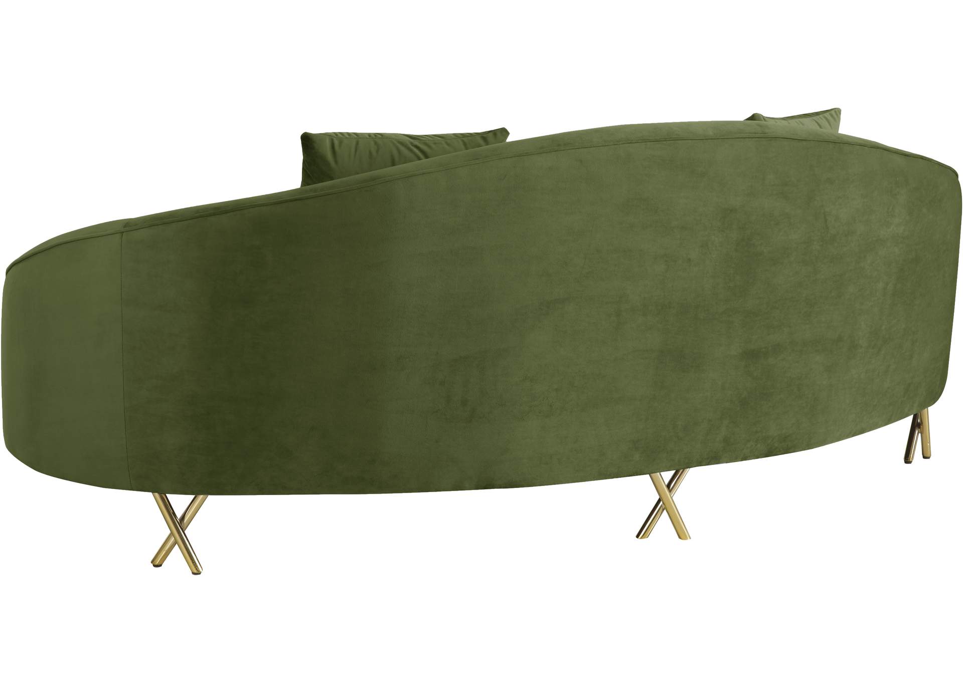 Serpentine Olive Velvet Sofa,Meridian Furniture