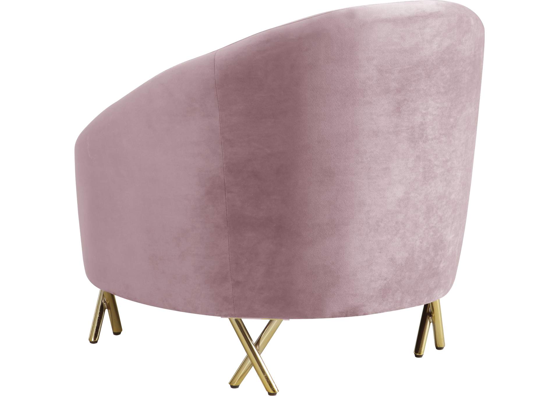 Serpentine Pink Velvet Chair,Meridian Furniture