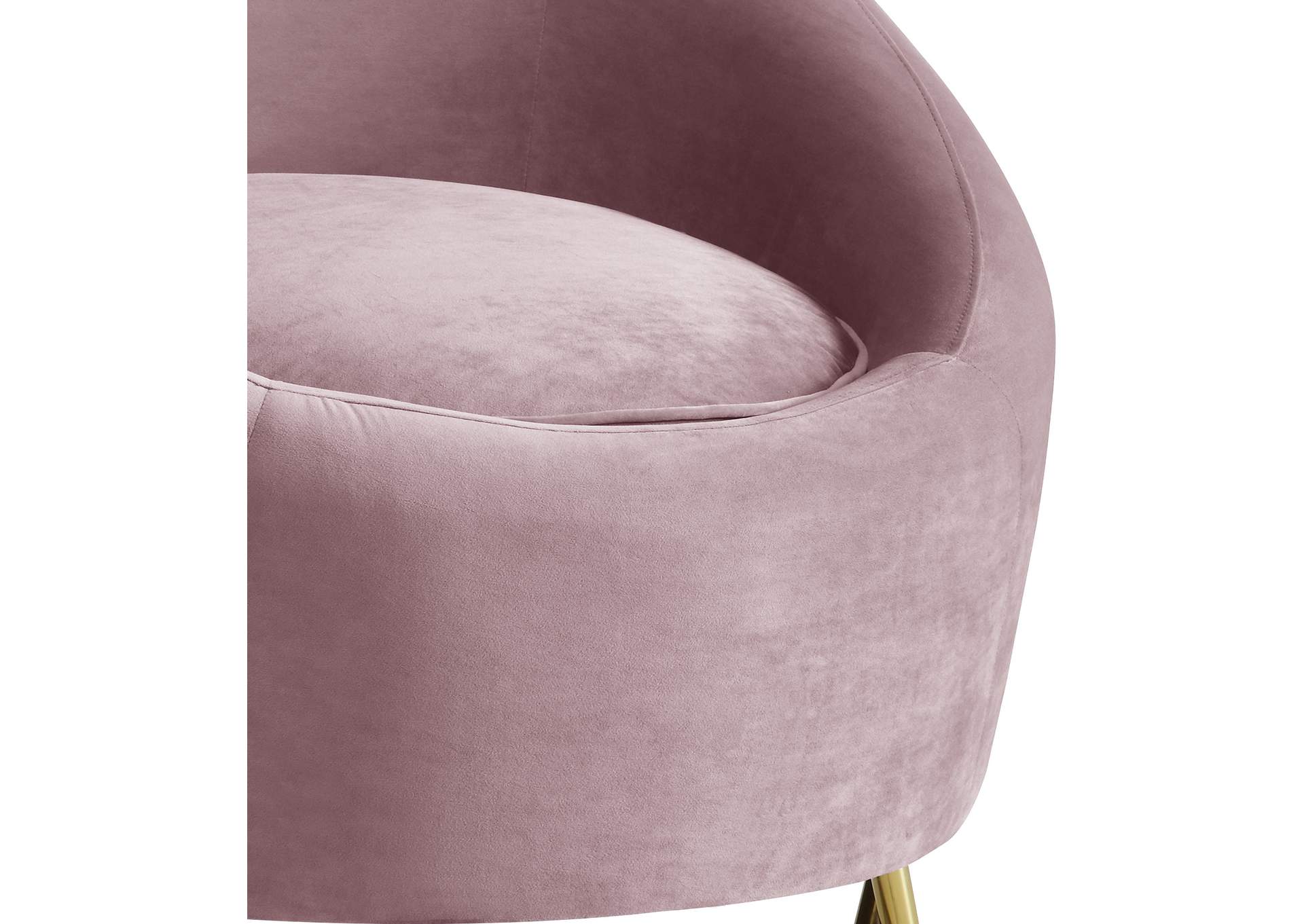 Serpentine Pink Velvet Chair,Meridian Furniture