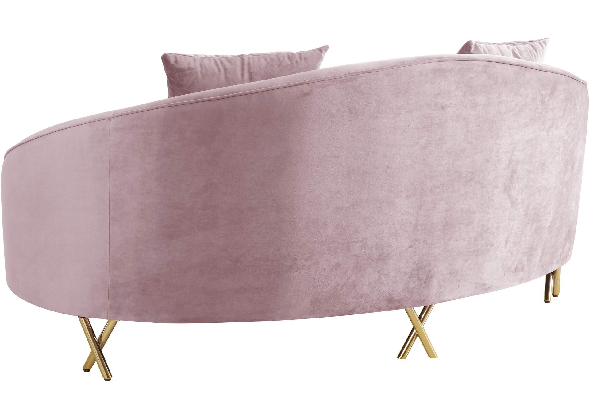 Serpentine Pink Velvet Loveseat,Meridian Furniture