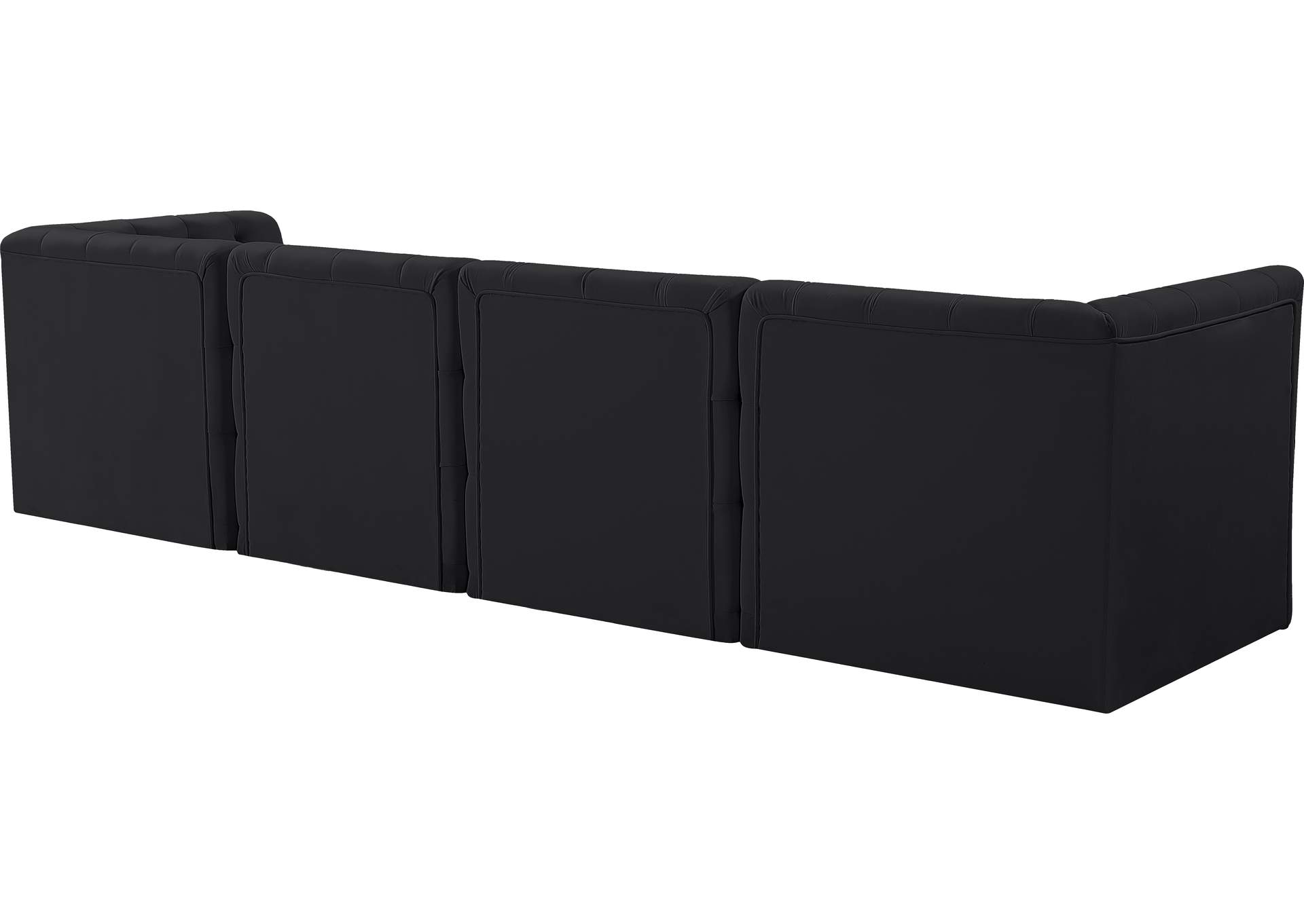 Tuft Black Velvet Modular Sofa,Meridian Furniture