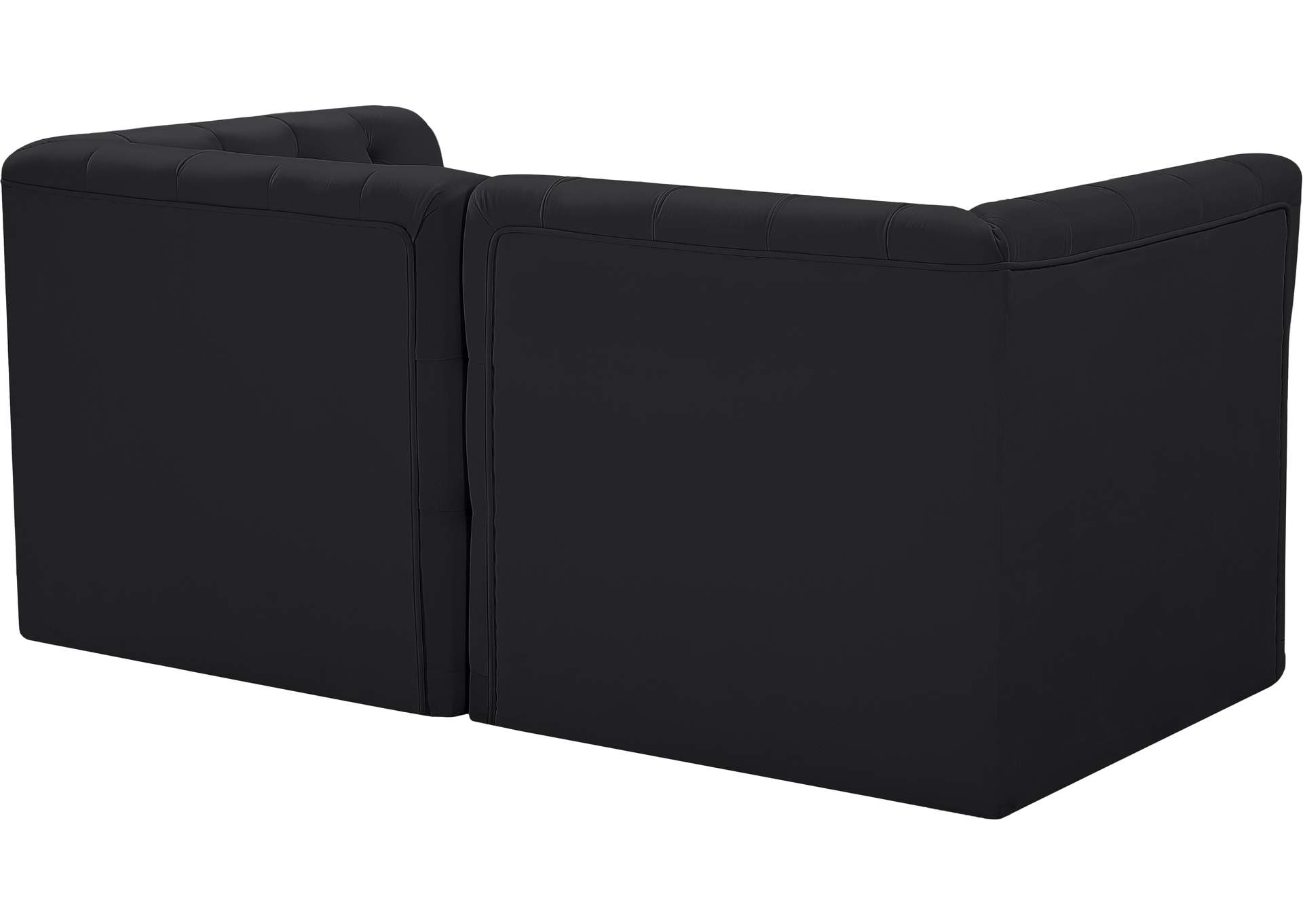 Tuft Black Velvet Modular Sofa,Meridian Furniture