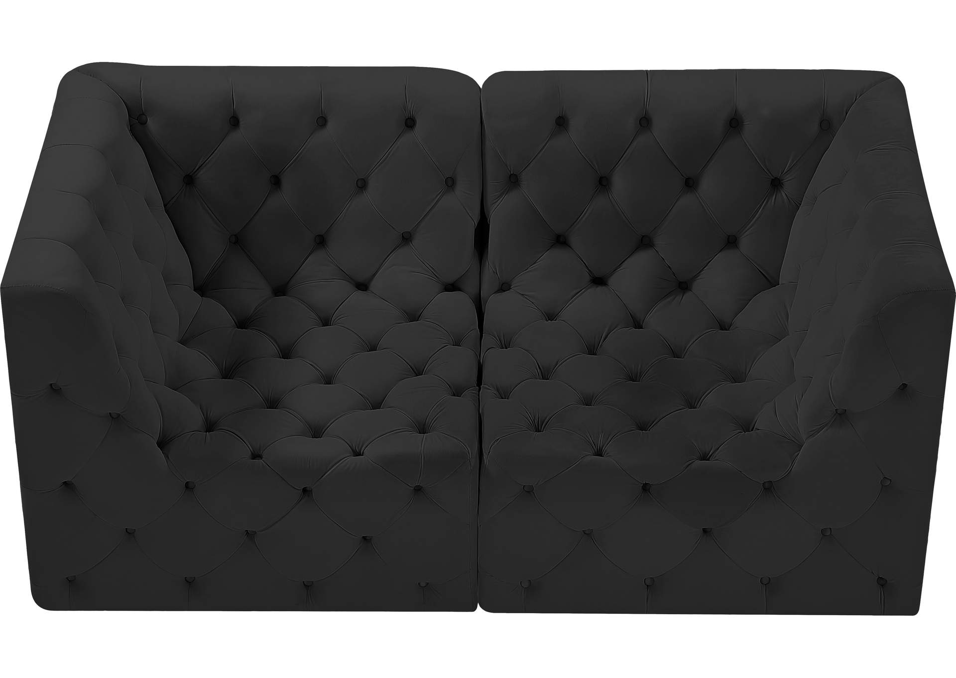 Tuft Black Velvet Modular Sofa,Meridian Furniture