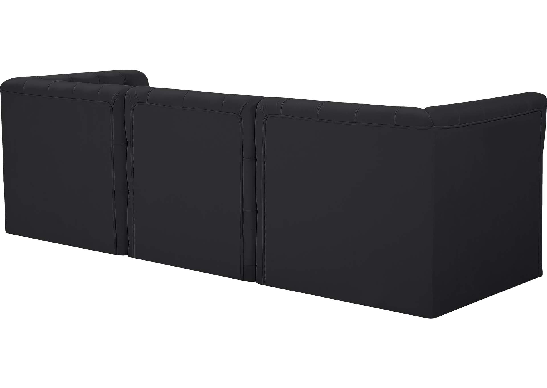 Tuft Black Velvet Modular Sofa,Meridian Furniture