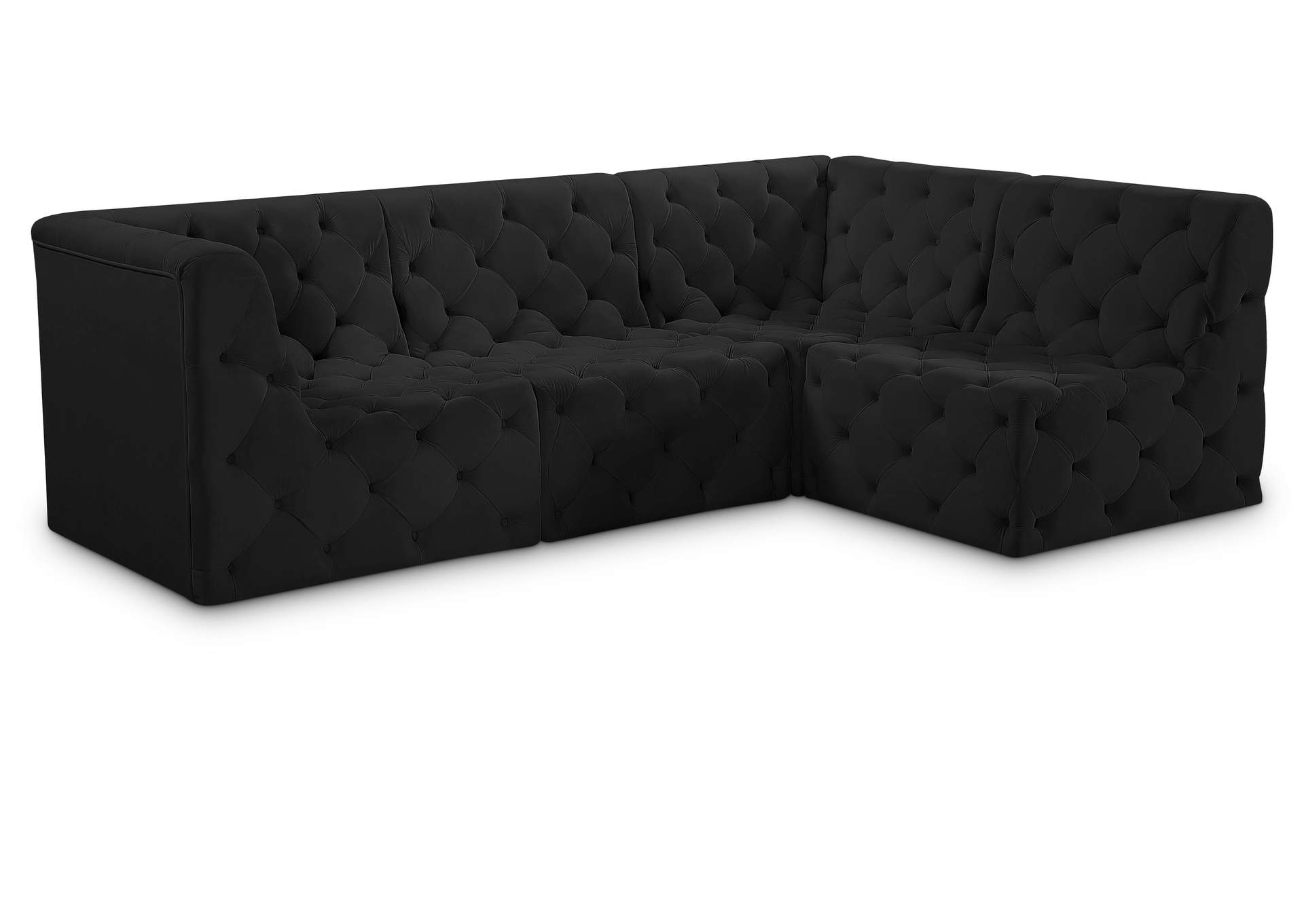 Tuft Black Velvet Modular Sectional,Meridian Furniture