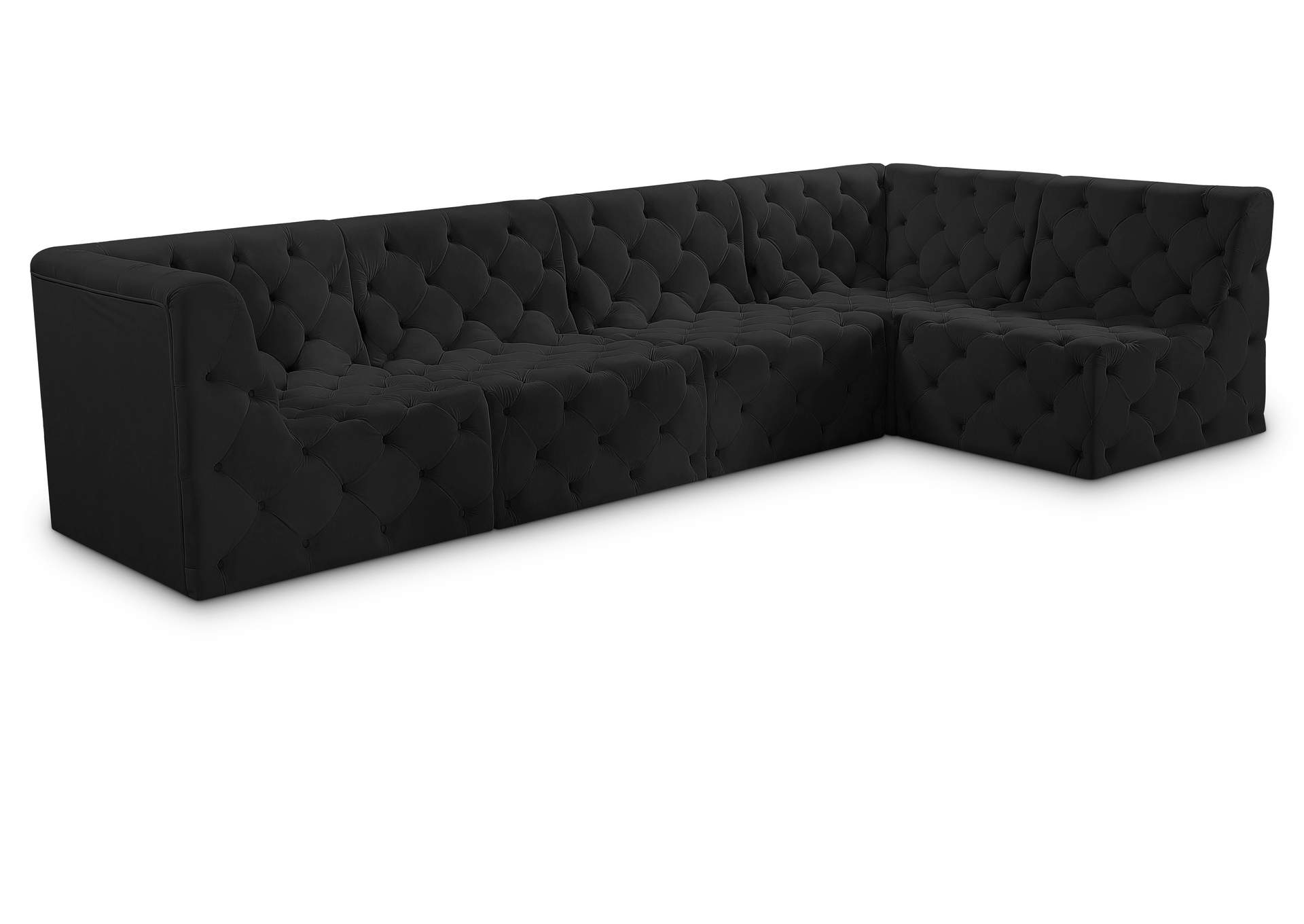 Tuft Black Velvet Modular Sectional,Meridian Furniture