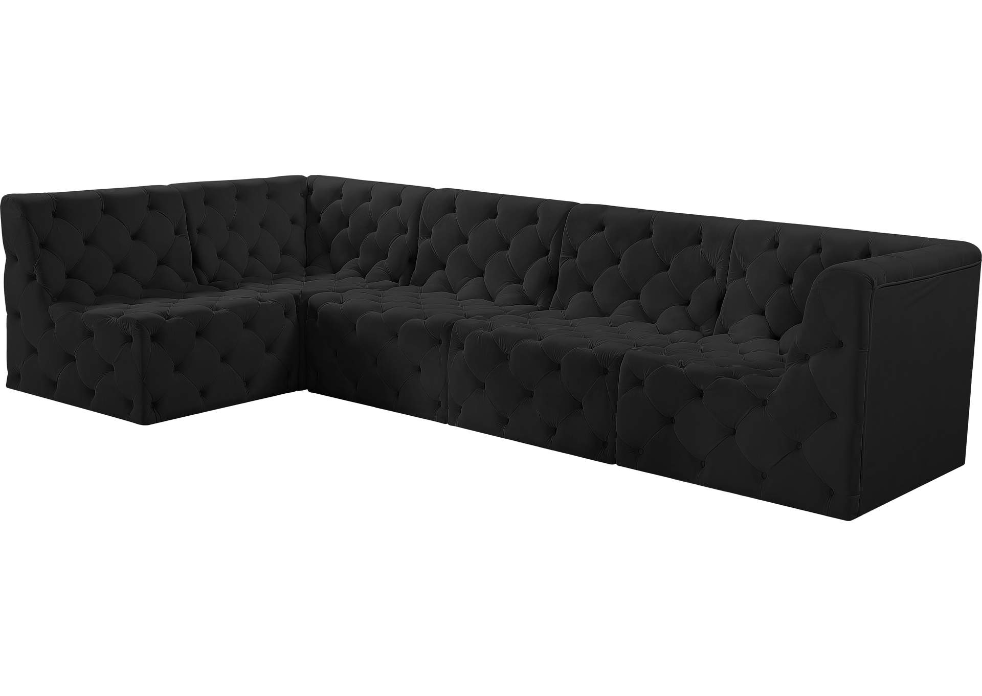 Tuft Black Velvet Modular Sectional,Meridian Furniture