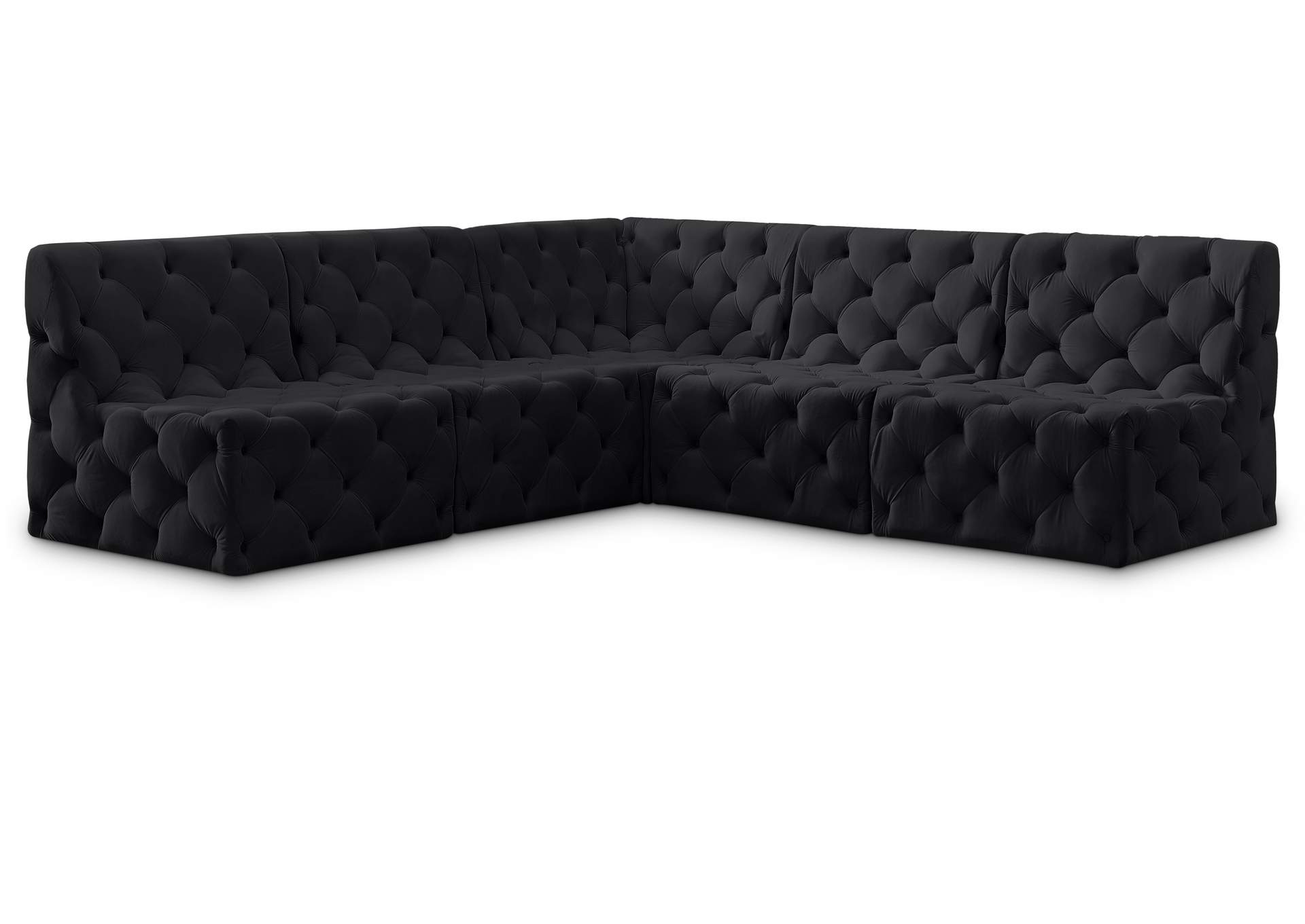 Tuft Black Velvet Modular Sectional,Meridian Furniture