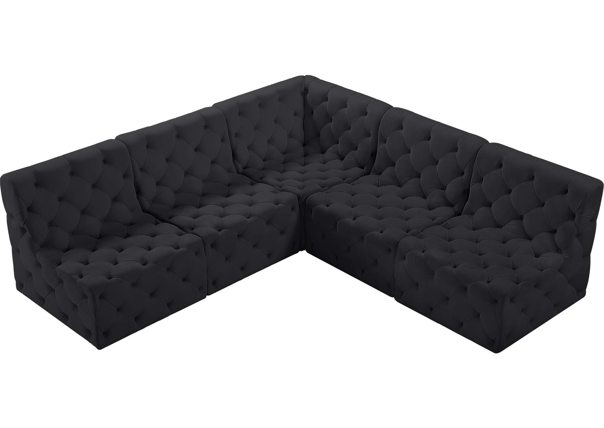 Tuft Black Velvet Modular Sectional,Meridian Furniture