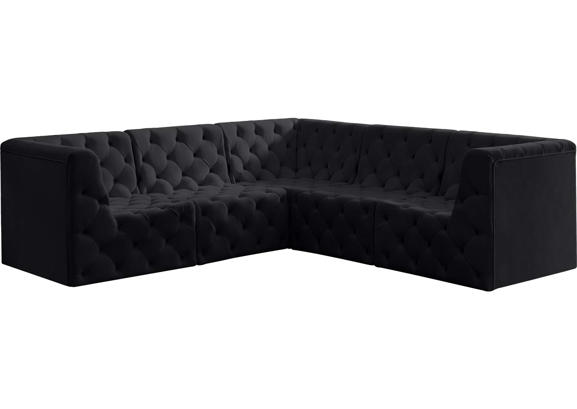 Tuft Black Velvet Modular Sectional,Meridian Furniture