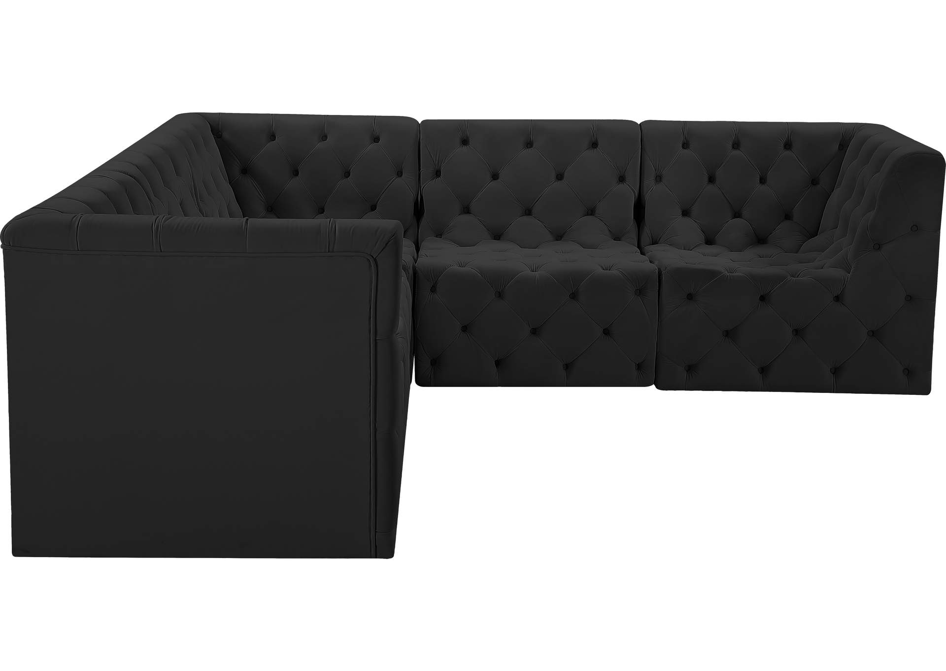 Tuft Black Velvet Modular Sectional,Meridian Furniture