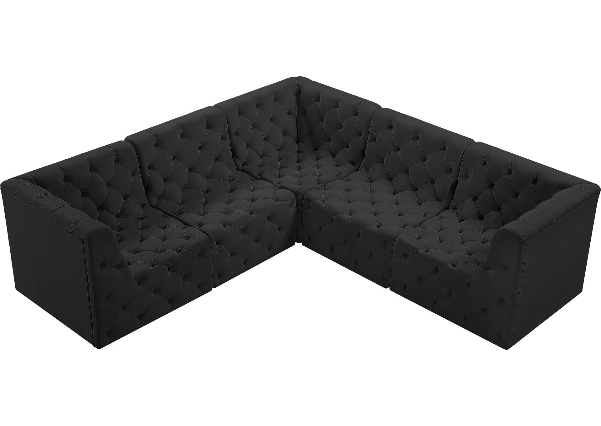 Tuft Black Velvet Modular Sectional,Meridian Furniture