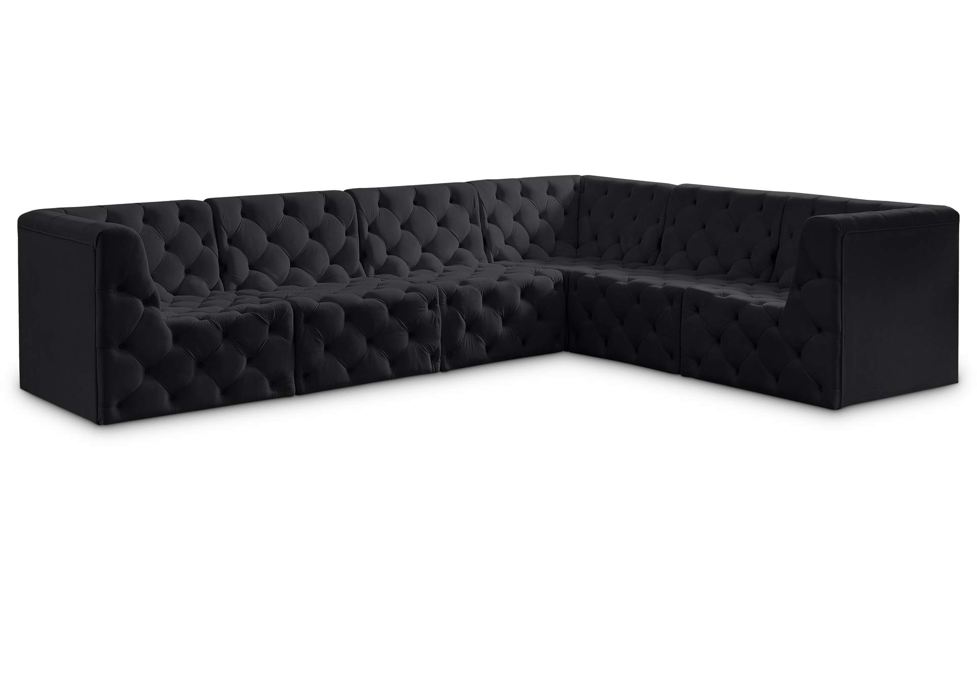 Tuft Black Velvet Modular Sectional,Meridian Furniture