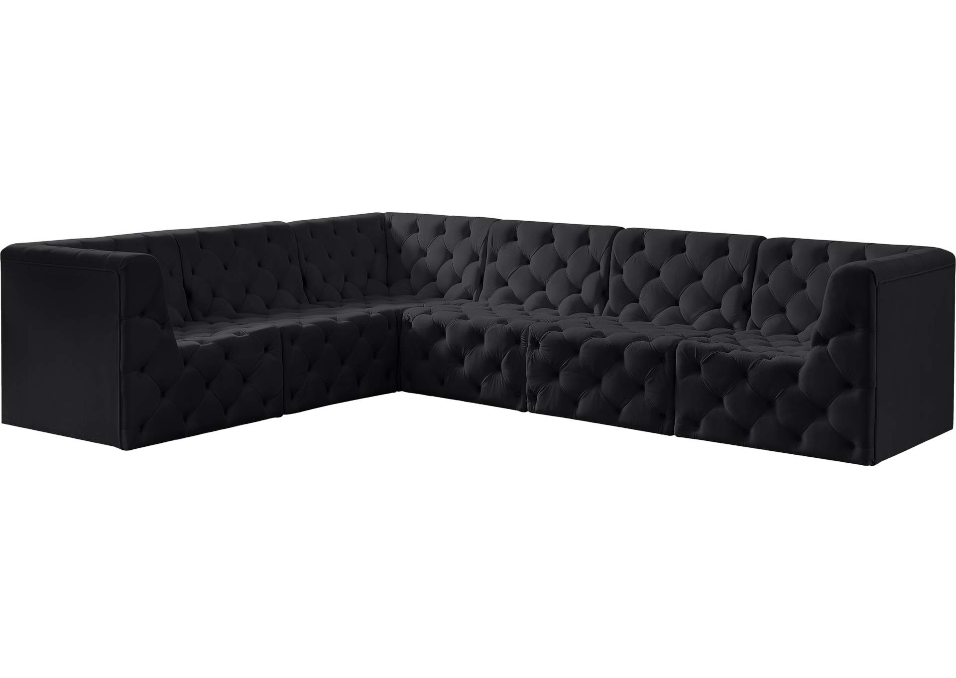 Tuft Black Velvet Modular Sectional,Meridian Furniture