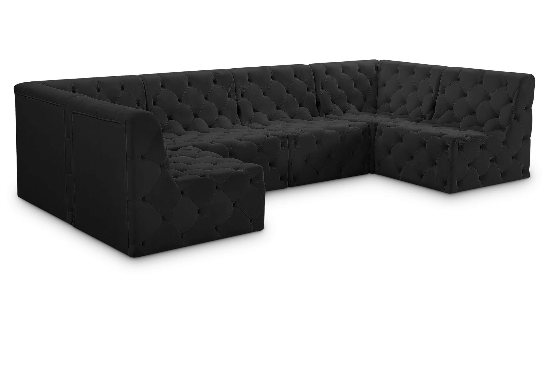 Tuft Black Velvet Modular Sectional,Meridian Furniture