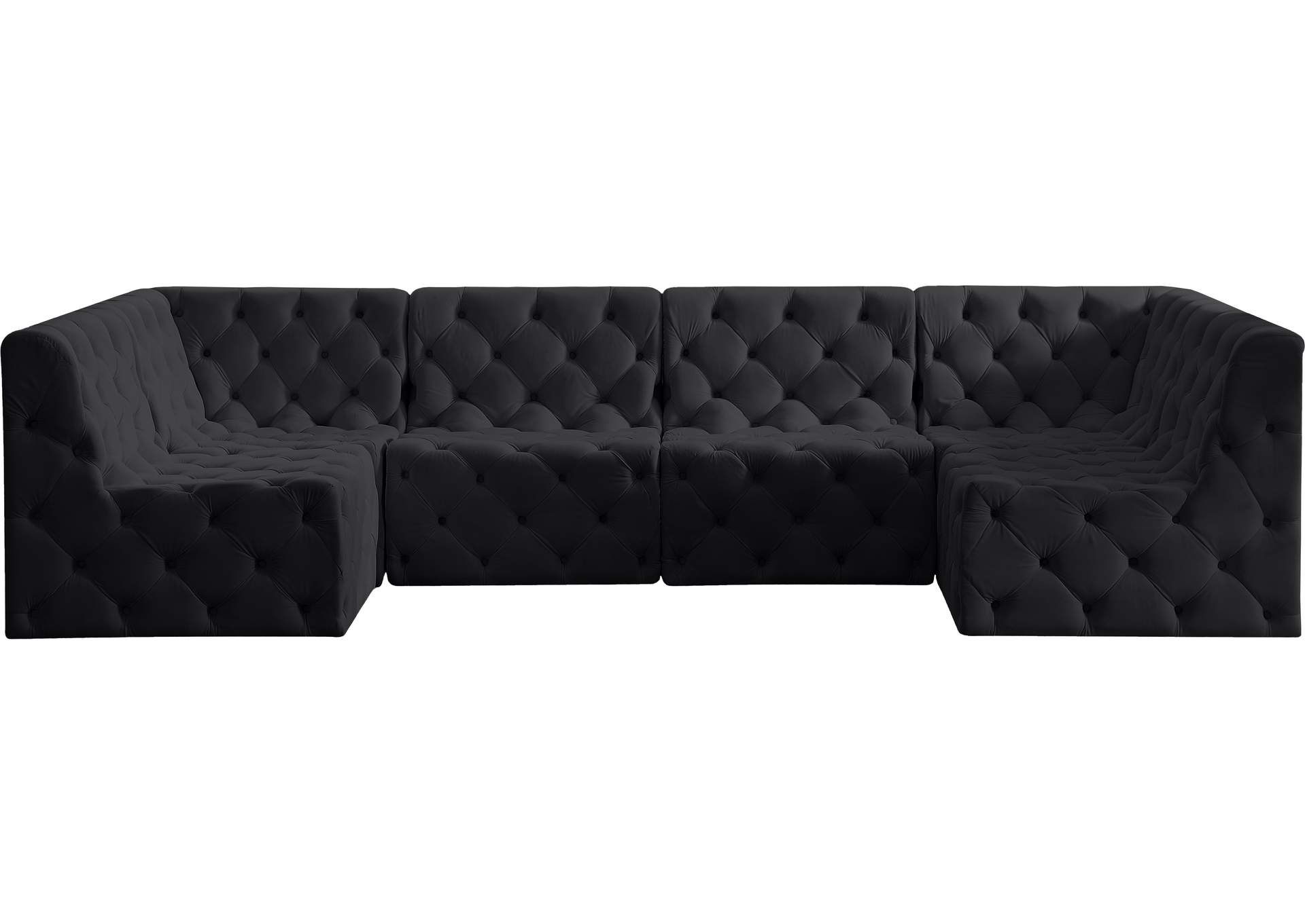 Tuft Black Velvet Modular Sectional,Meridian Furniture