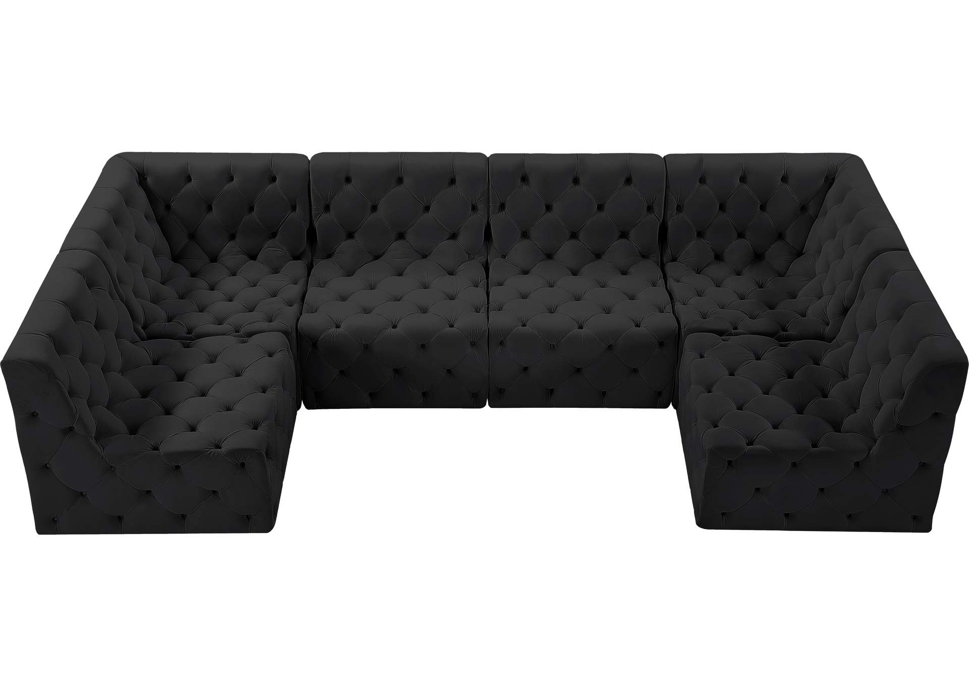 Tuft Black Velvet Modular Sectional,Meridian Furniture