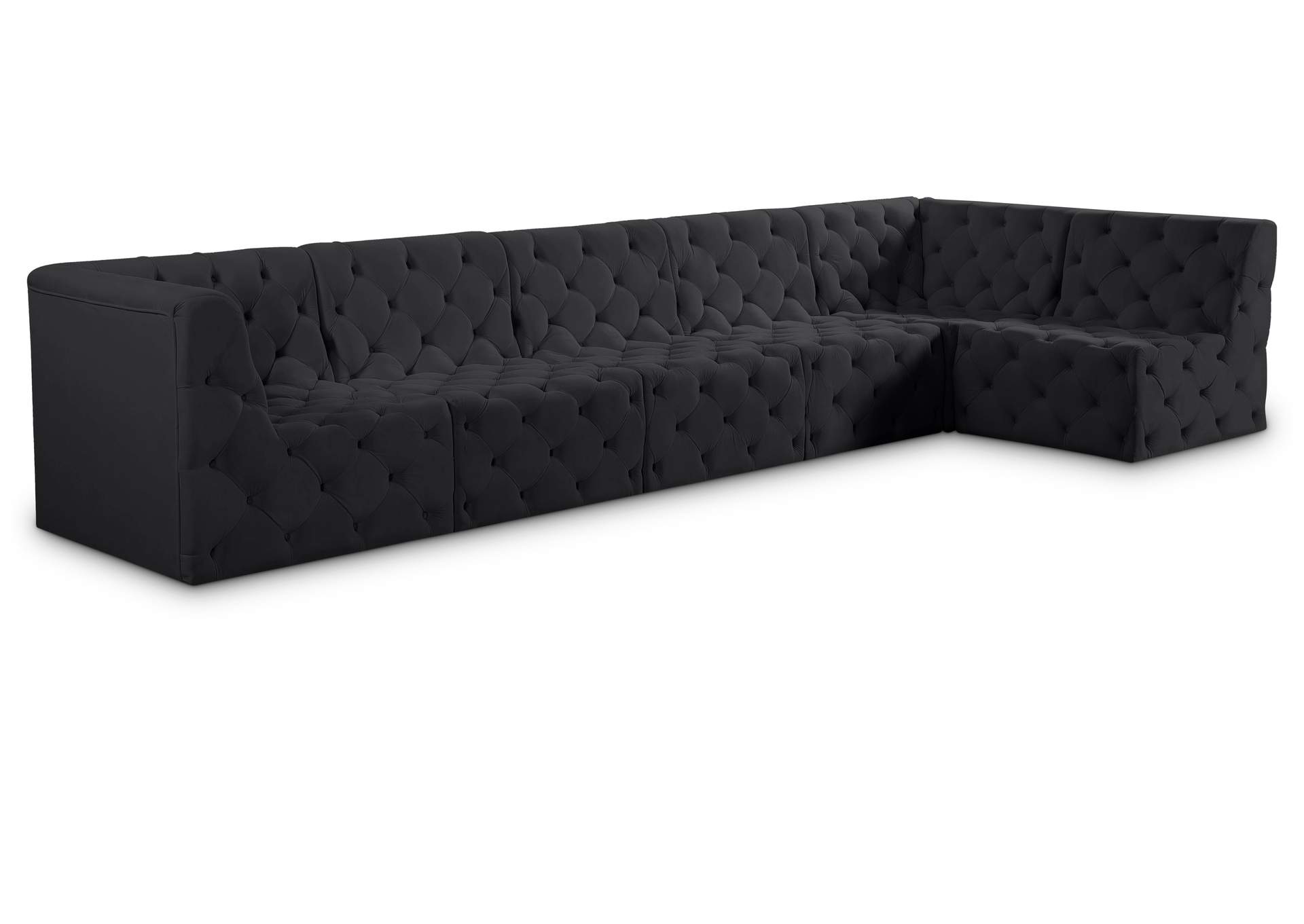 Tuft Black Velvet Modular Sectional,Meridian Furniture