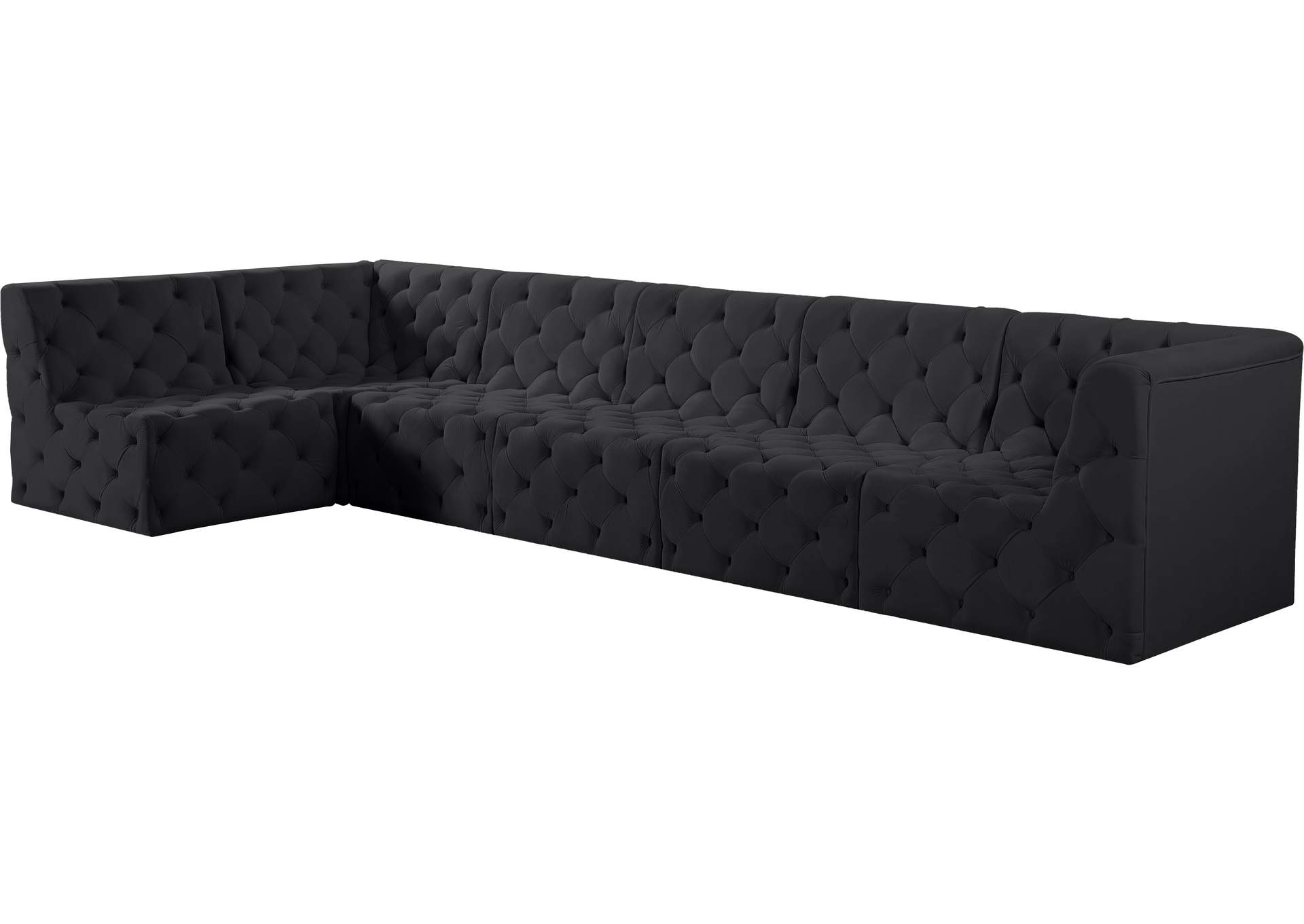 Tuft Black Velvet Modular Sectional,Meridian Furniture