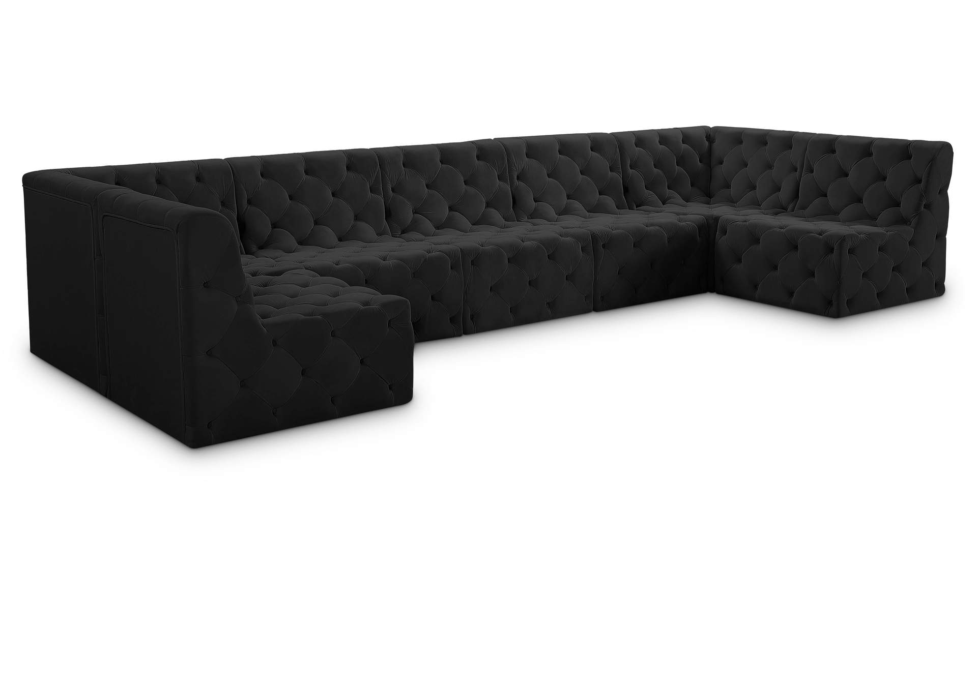 Tuft Black Velvet Modular Sectional,Meridian Furniture