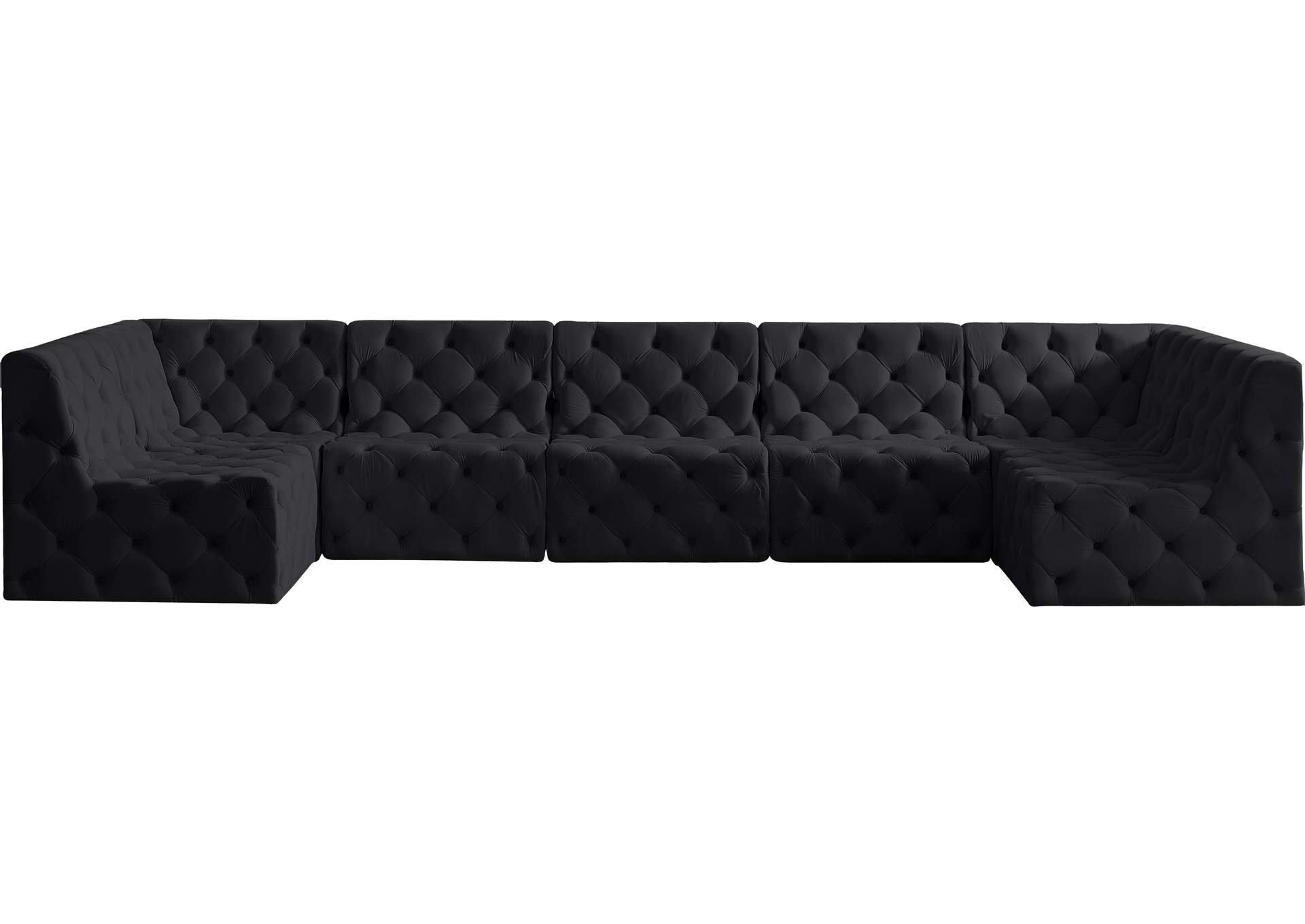 Tuft Black Velvet Modular Sectional,Meridian Furniture