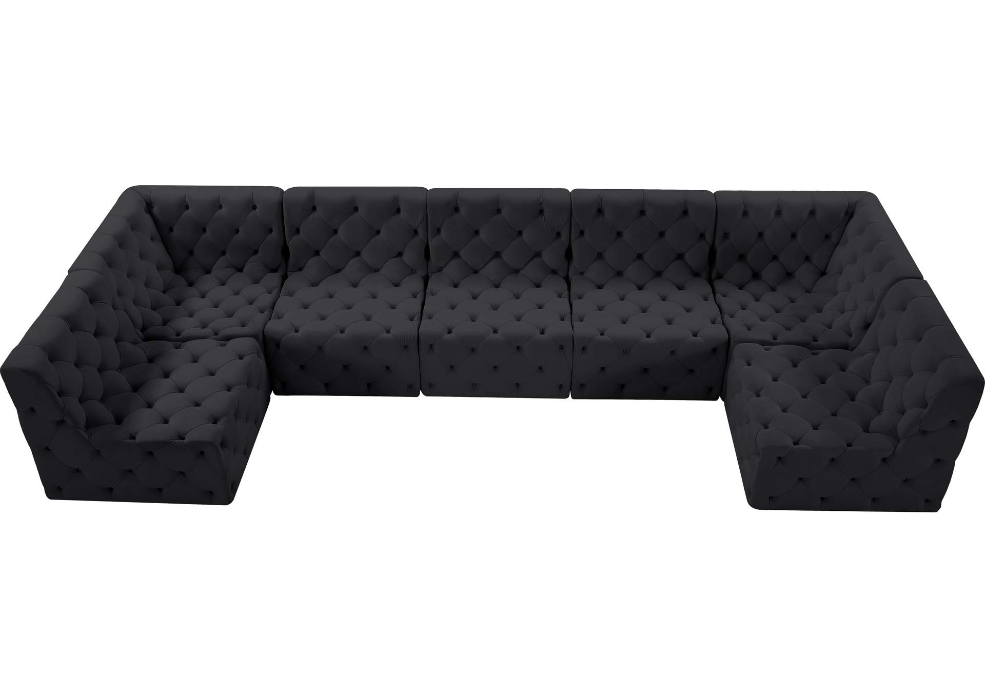 Tuft Black Velvet Modular Sectional,Meridian Furniture