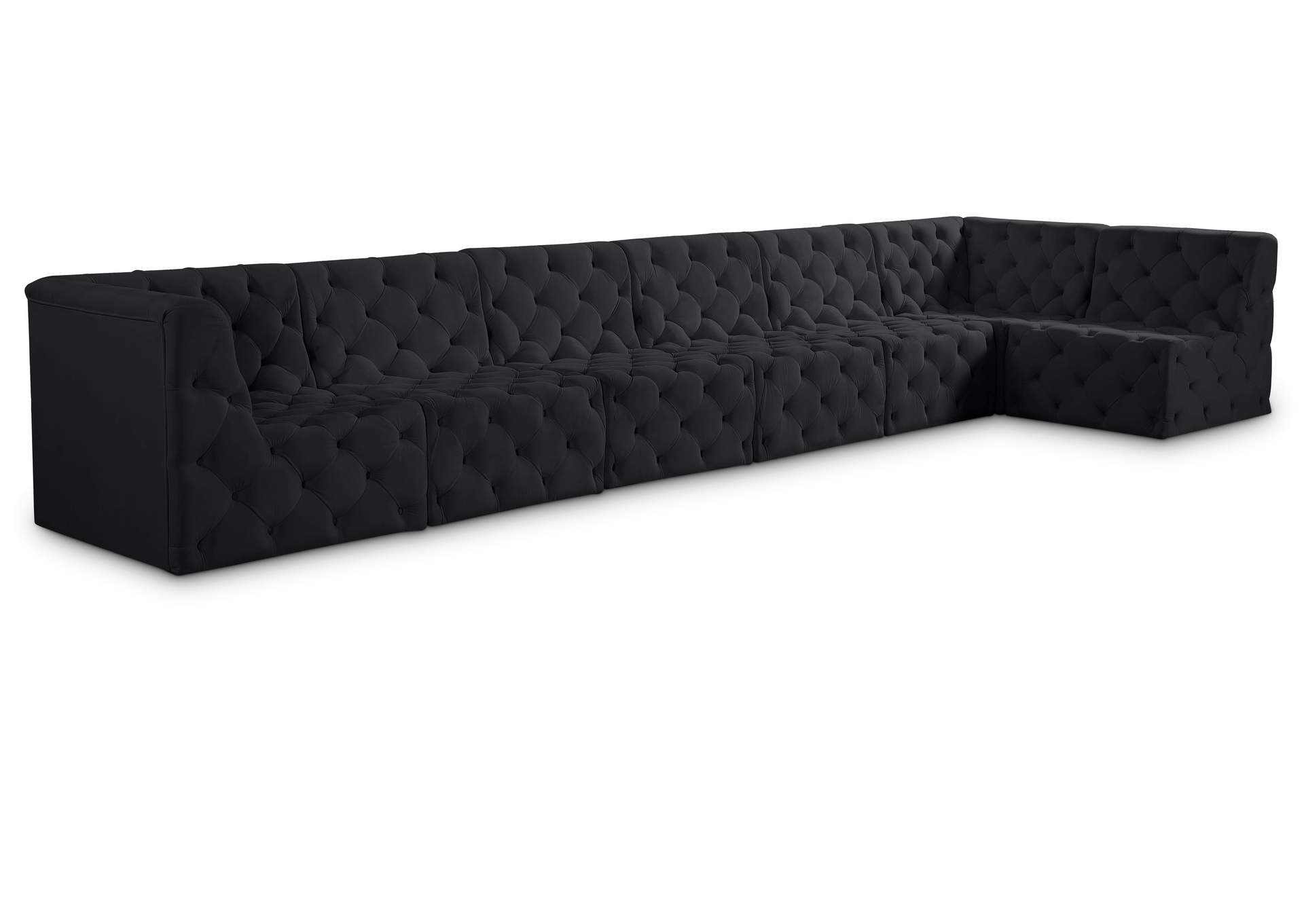 Tuft Black Velvet Modular Sectional,Meridian Furniture