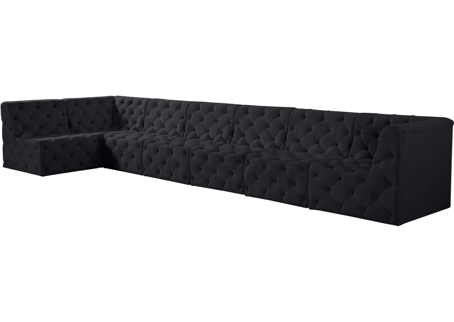 Tuft Black Velvet Modular Sectional,Meridian Furniture