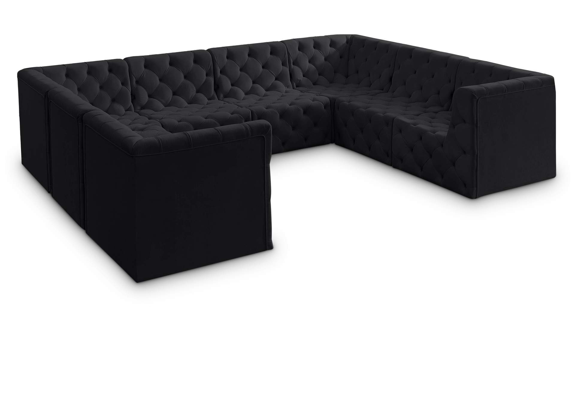 Tuft Black Velvet Modular Sectional,Meridian Furniture