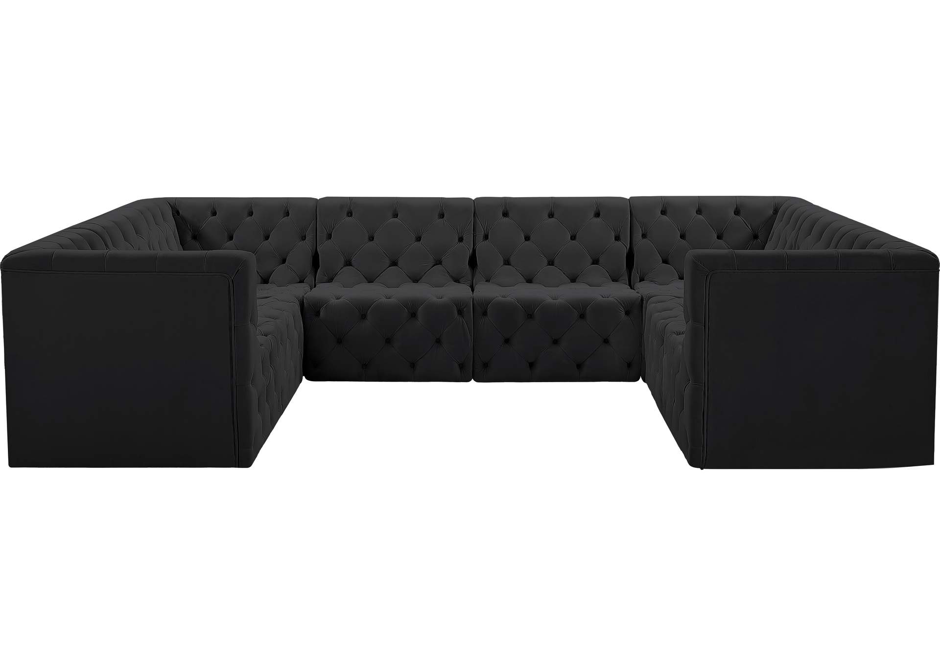 Tuft Black Velvet Modular Sectional,Meridian Furniture