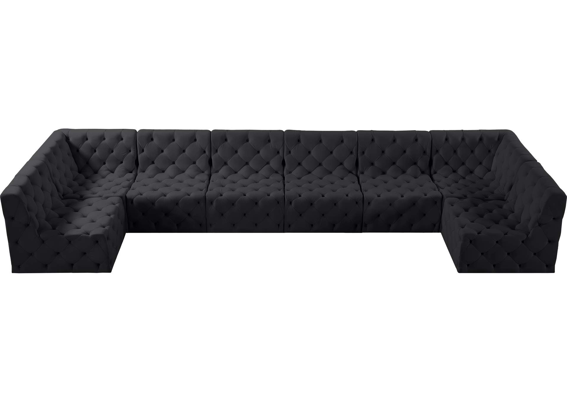 Tuft Black Velvet Modular Sectional,Meridian Furniture