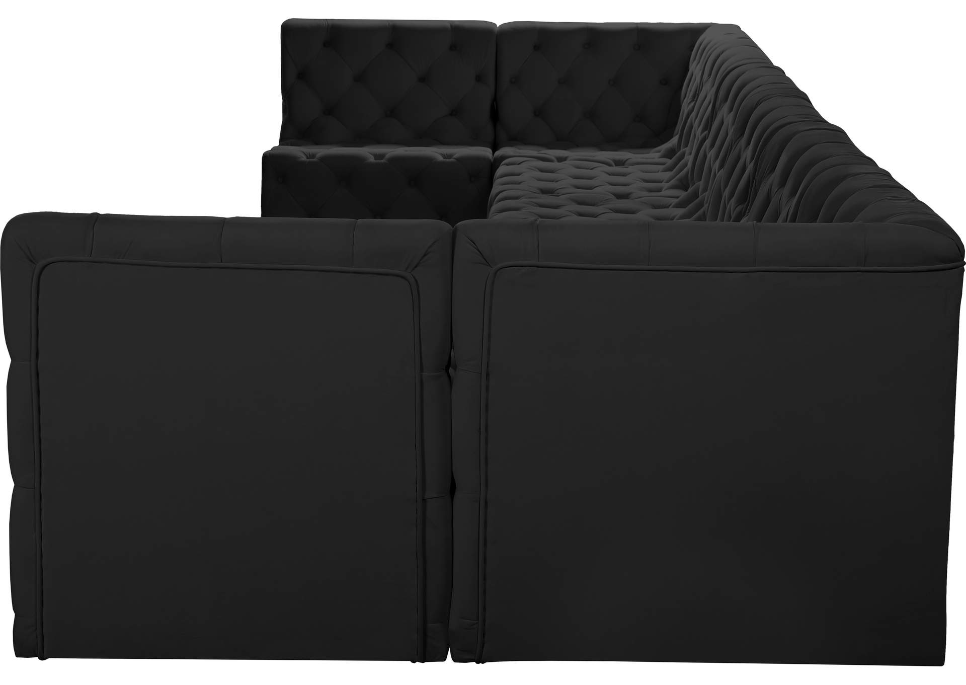 Tuft Black Velvet Modular Sectional,Meridian Furniture