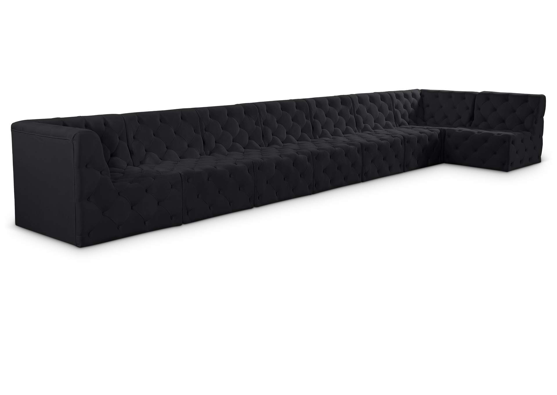 Tuft Black Velvet Modular Sectional,Meridian Furniture