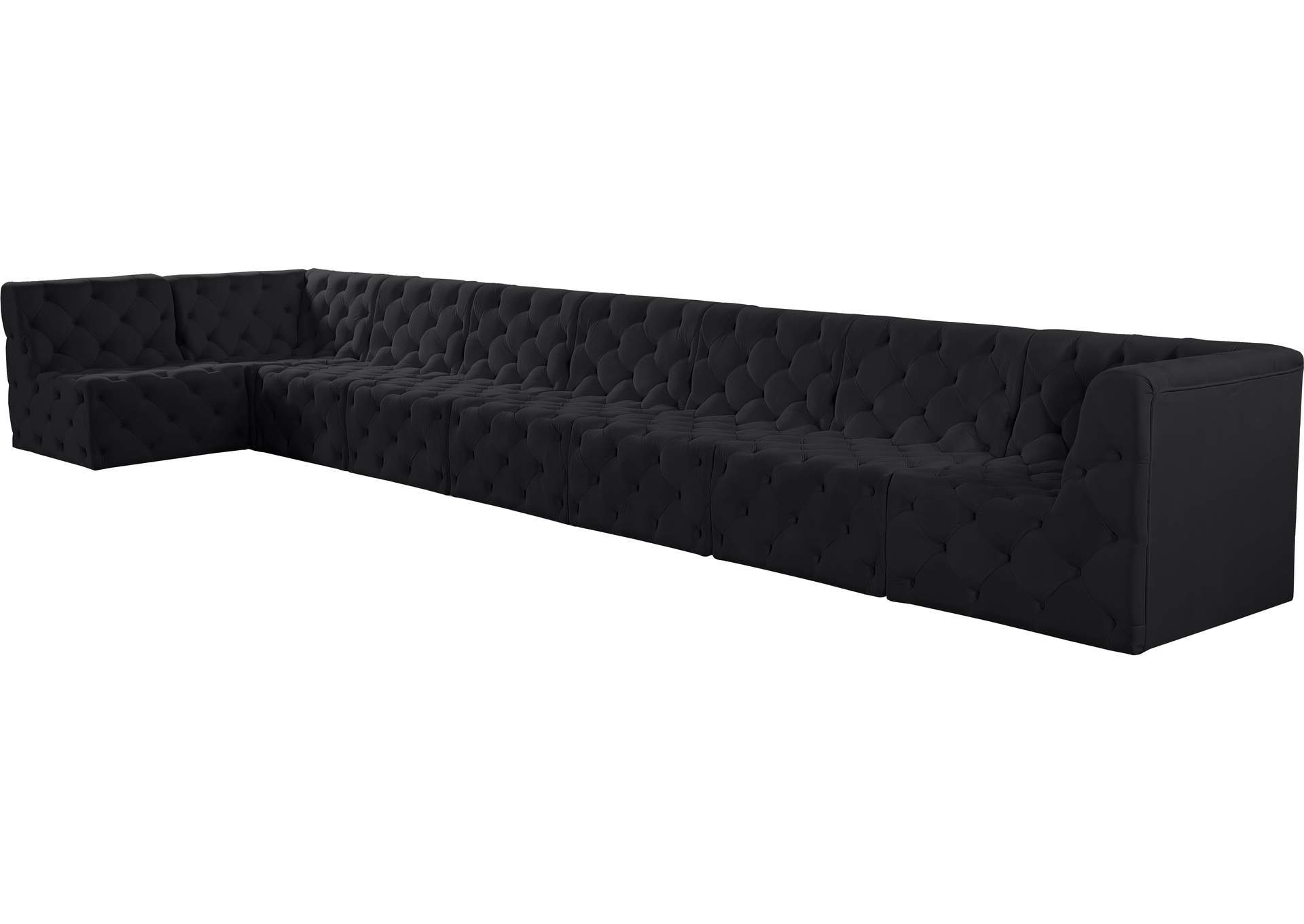 Tuft Black Velvet Modular Sectional,Meridian Furniture