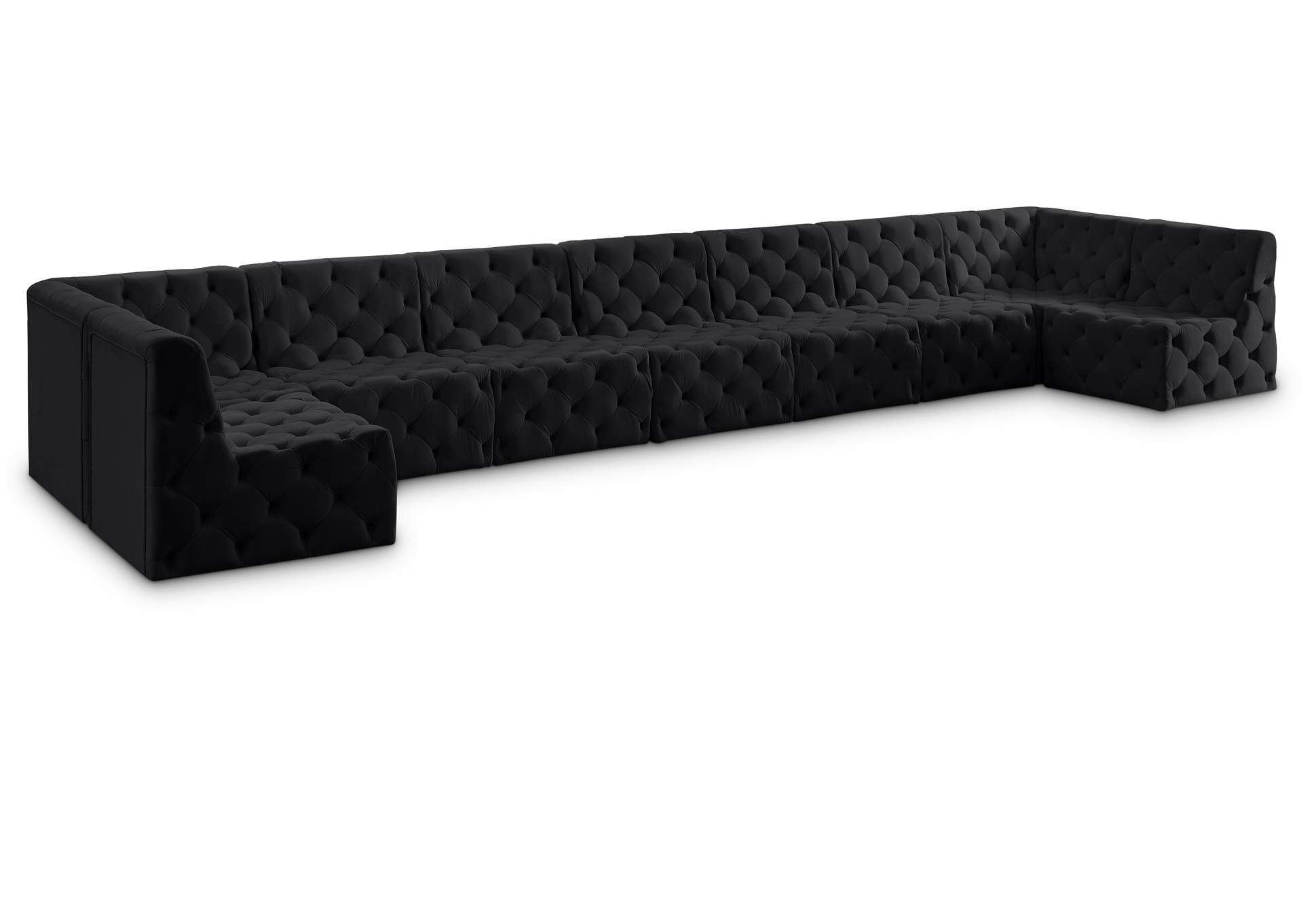 Tuft Black Velvet Modular Sectional,Meridian Furniture