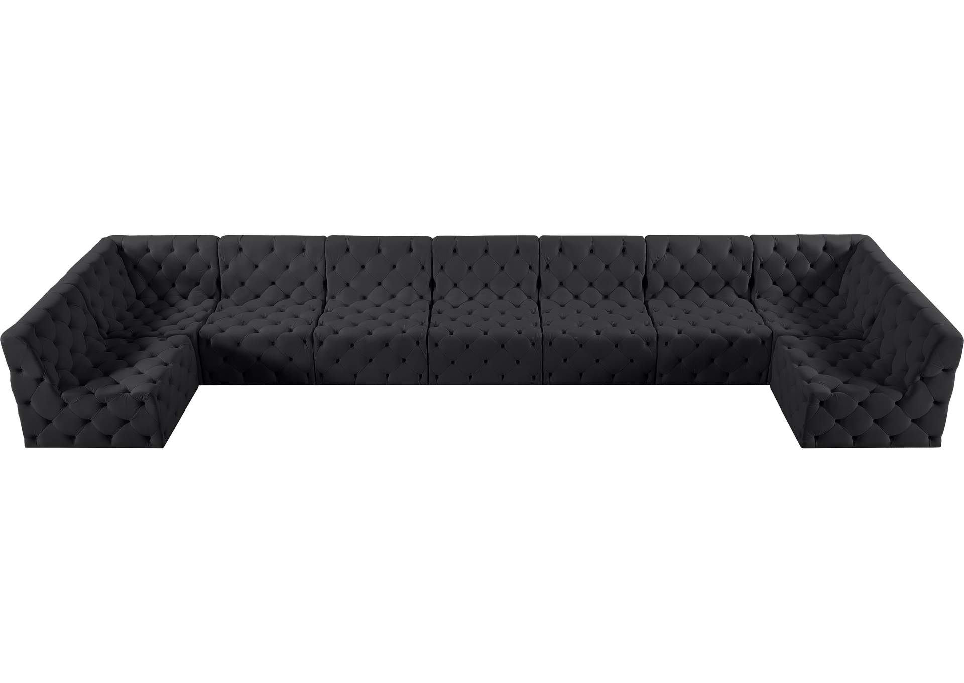 Tuft Black Velvet Modular Sectional,Meridian Furniture