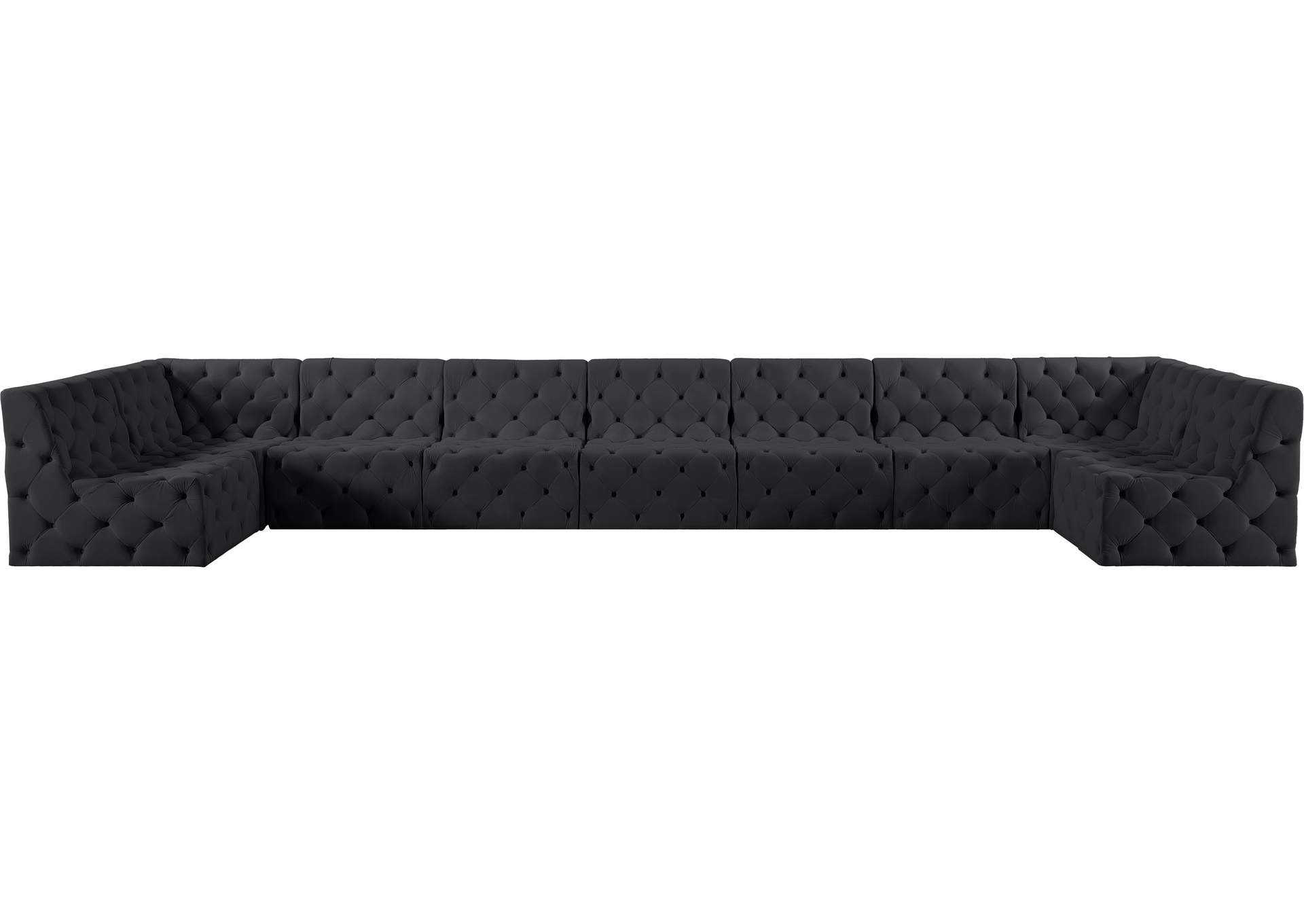 Tuft Black Velvet Modular Sectional,Meridian Furniture